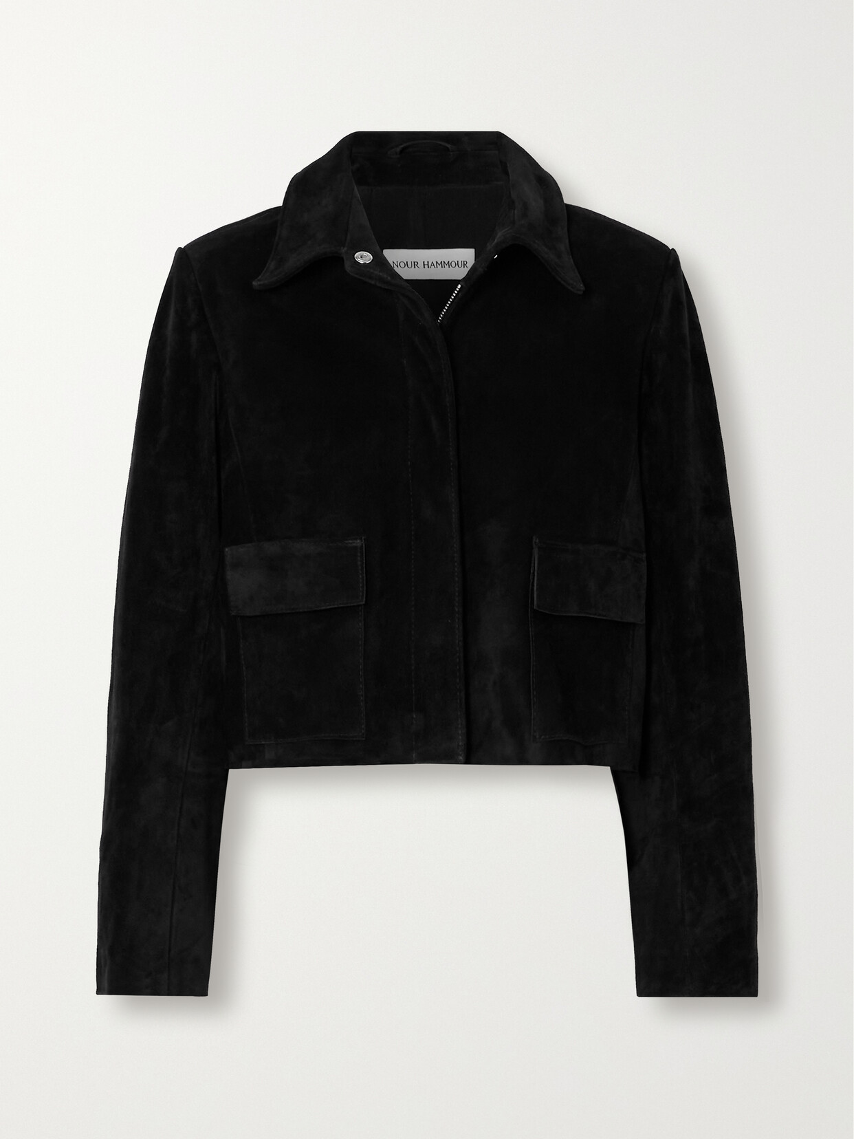 Nour Hammour Bleeker Suede Jacket In Black