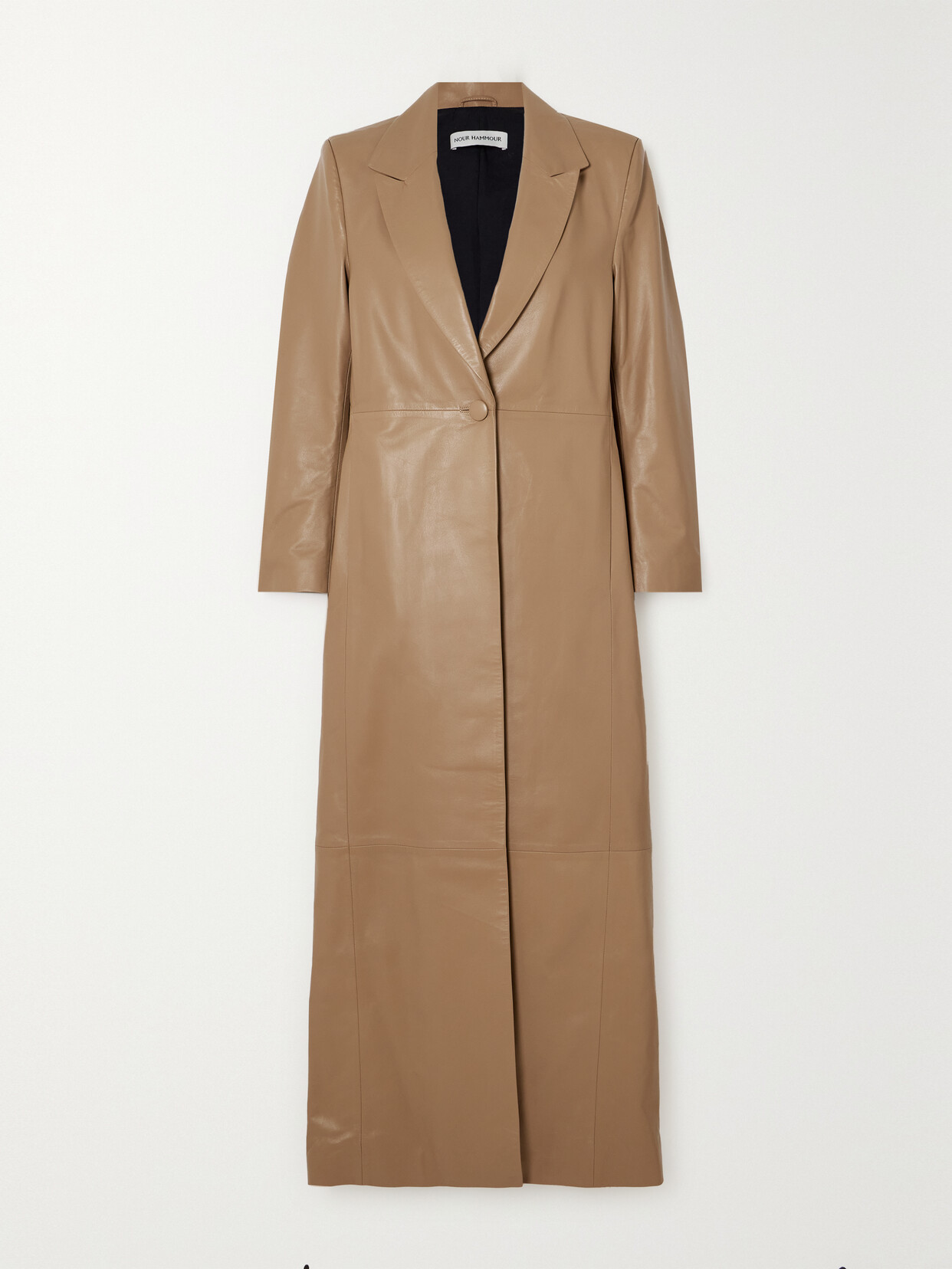 Shop Nour Hammour + Net Sustain Laithan Paneled Leather Coat In Neutrals