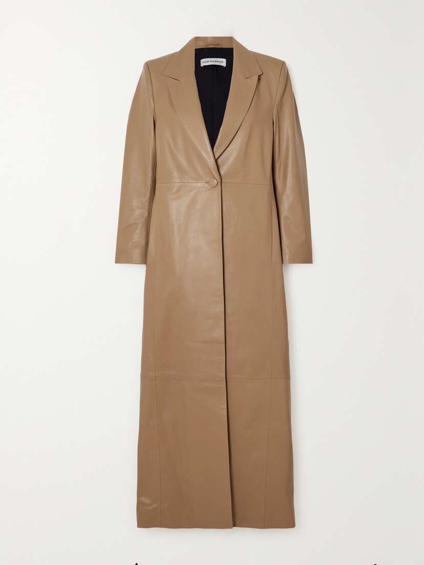 Nour Hammour + Net Sustain Laithan Paneled Leather Coat