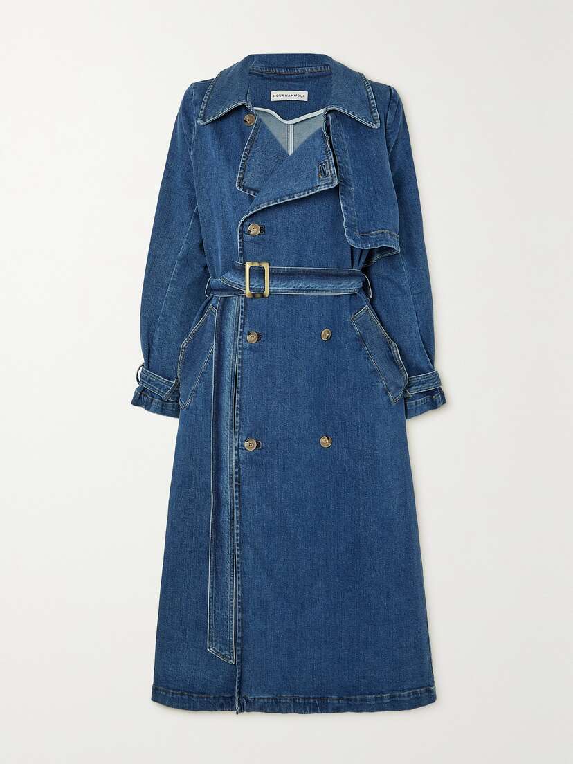 Nour Hammour Harriet Belted Denim Trench Coat