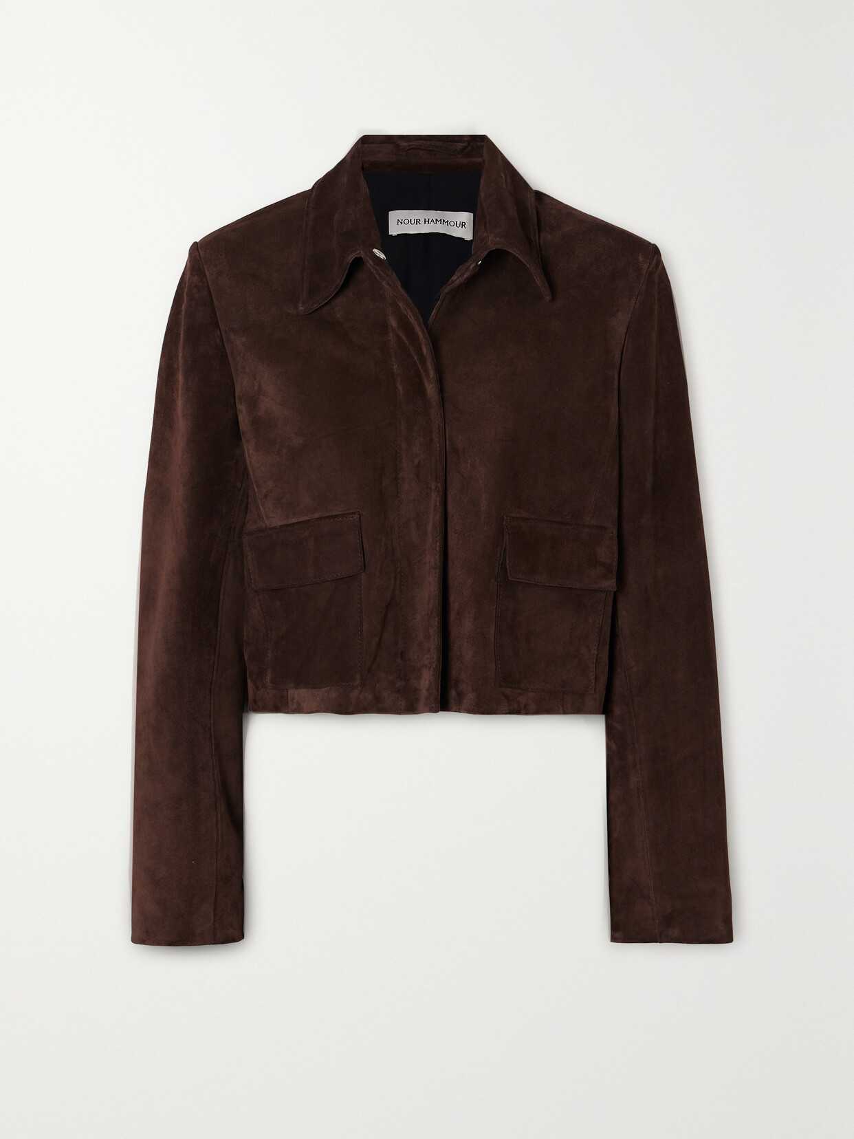 Nour Hammour Bleeker Suede Jacket In Brown