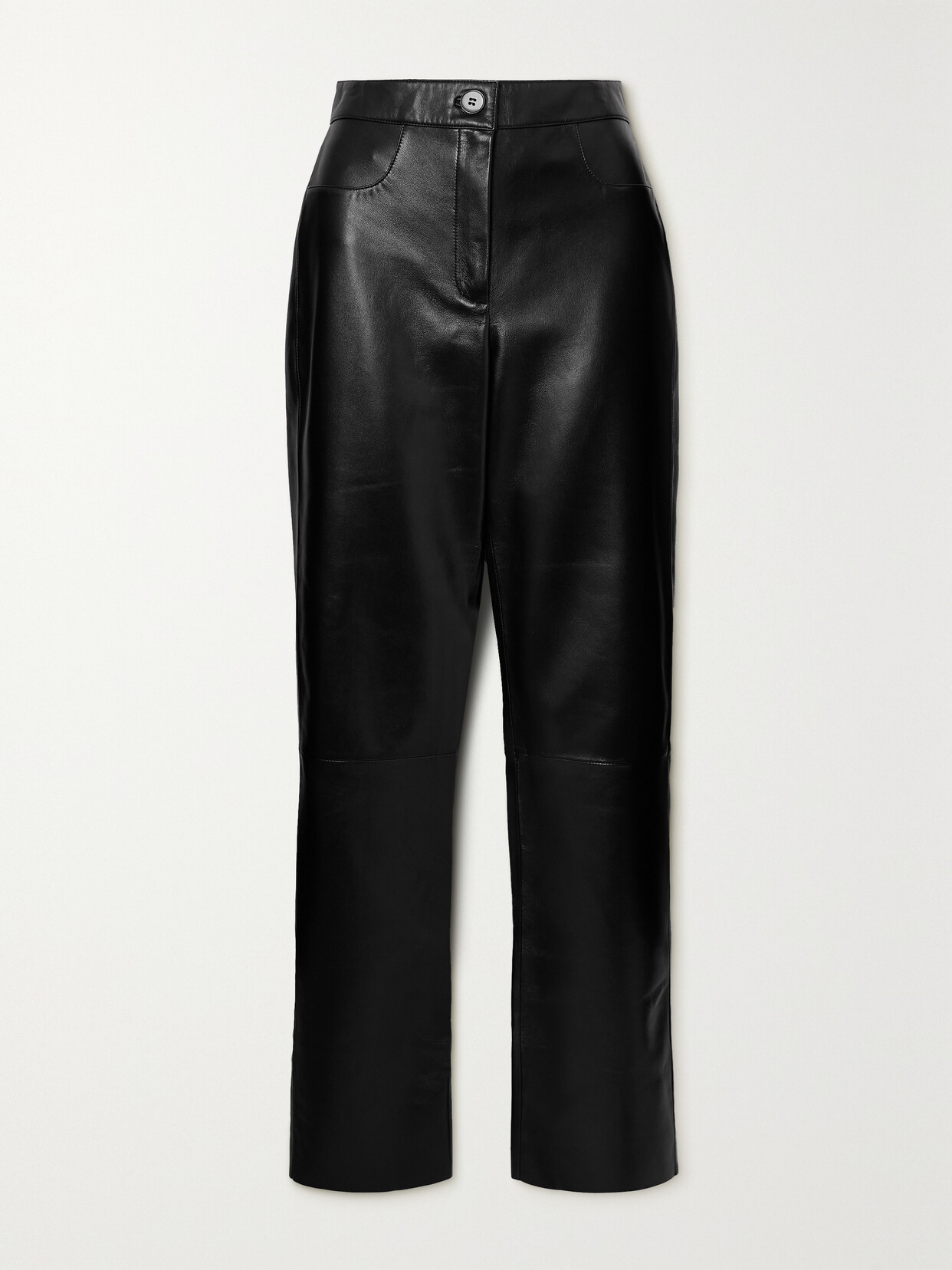 Nour Hammour - + Net Sustain Tory Paneled Leather Straight-leg Pants - Black