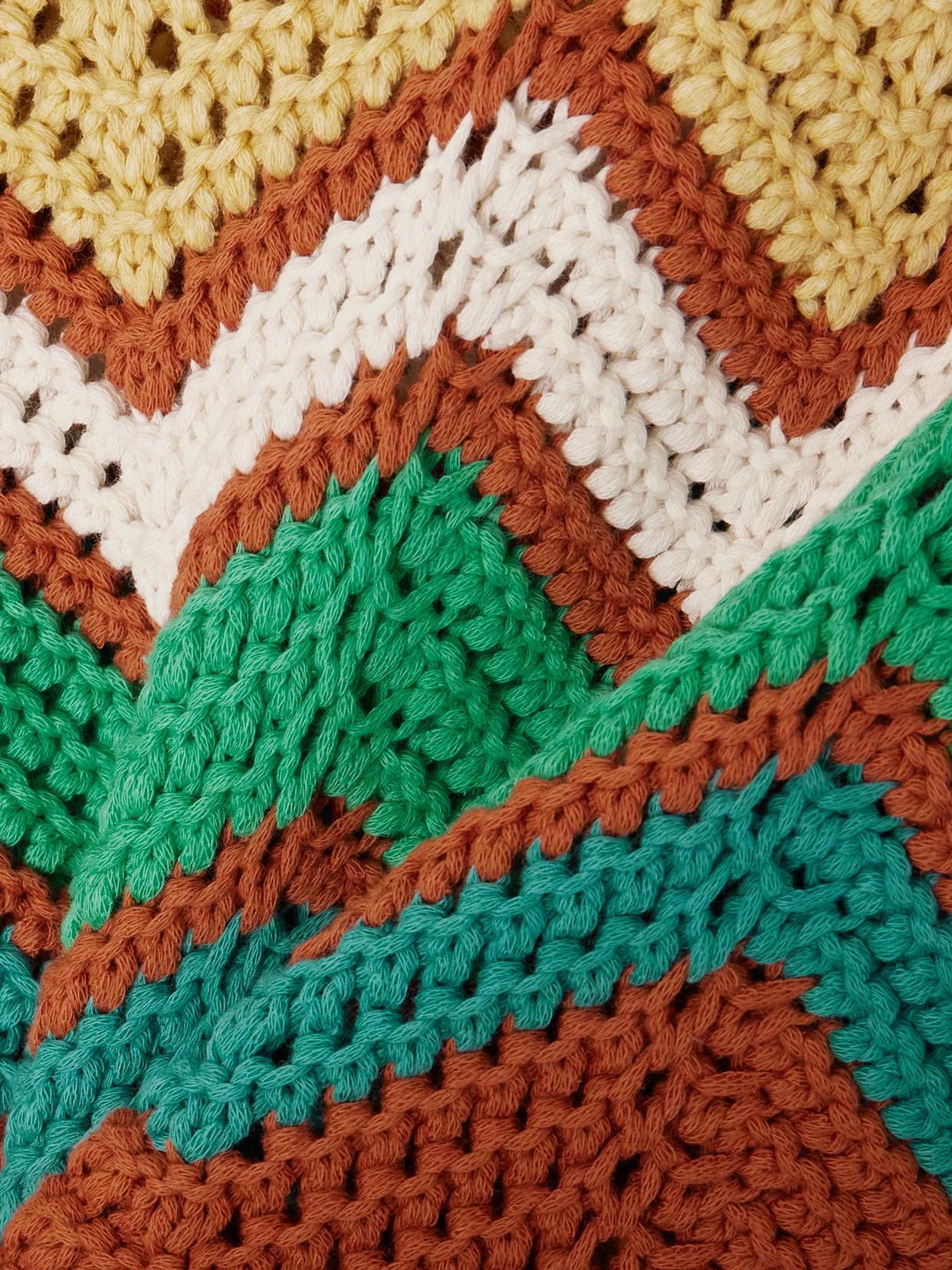 Alanui Kaleidoscopic Striped Crocheted Cotton-blend Sweater In Multi