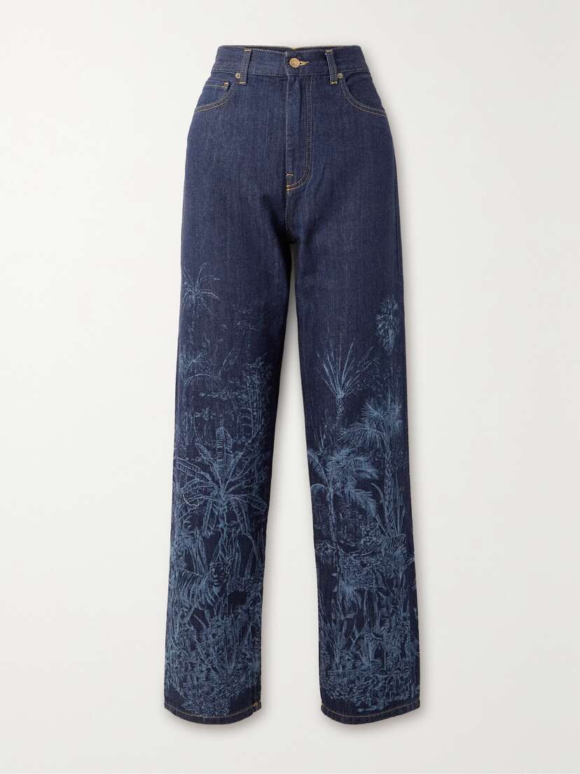 Alanui Jungle Toile De Jouy Printed High-rise Straight-leg Jeans