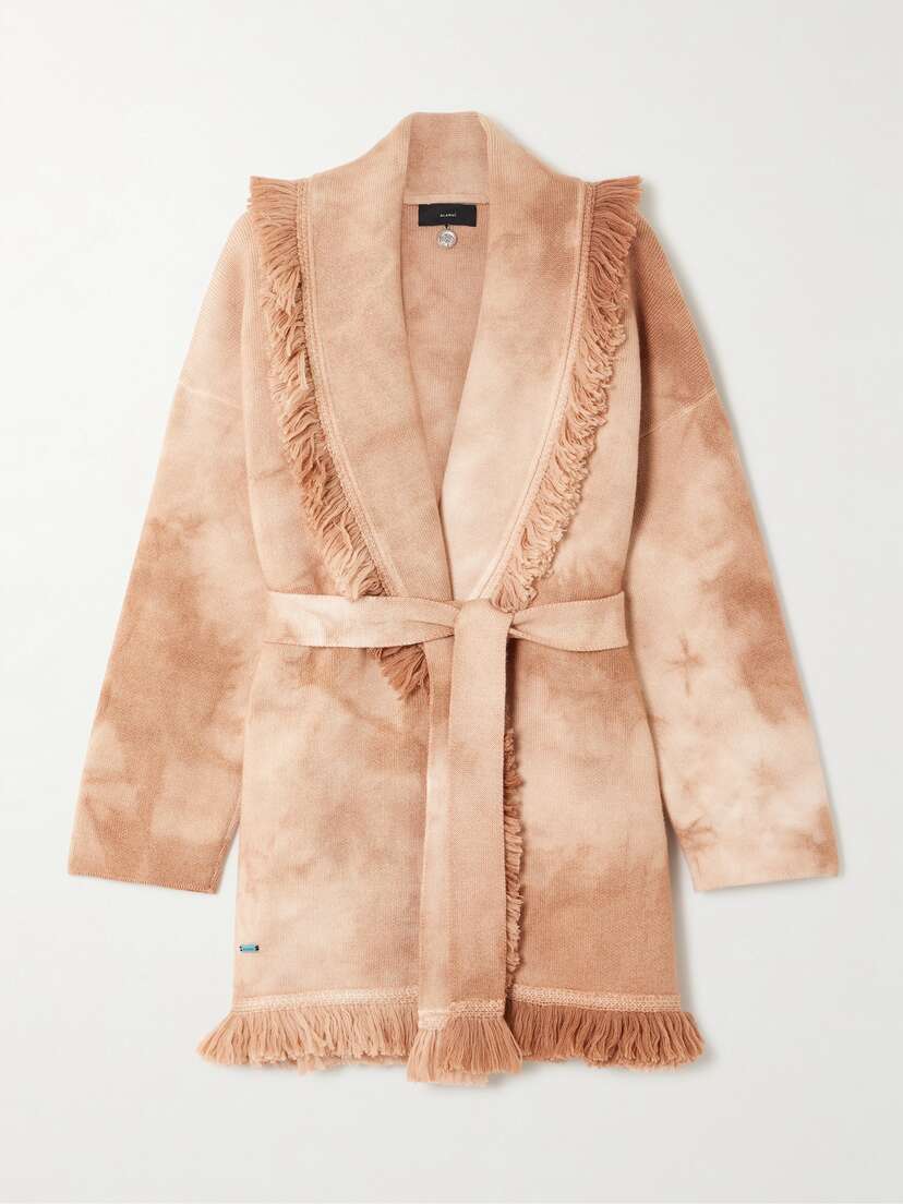 Alanui Magic Journey Fringed Tie-dyed Wool-blend Cardigan - x large