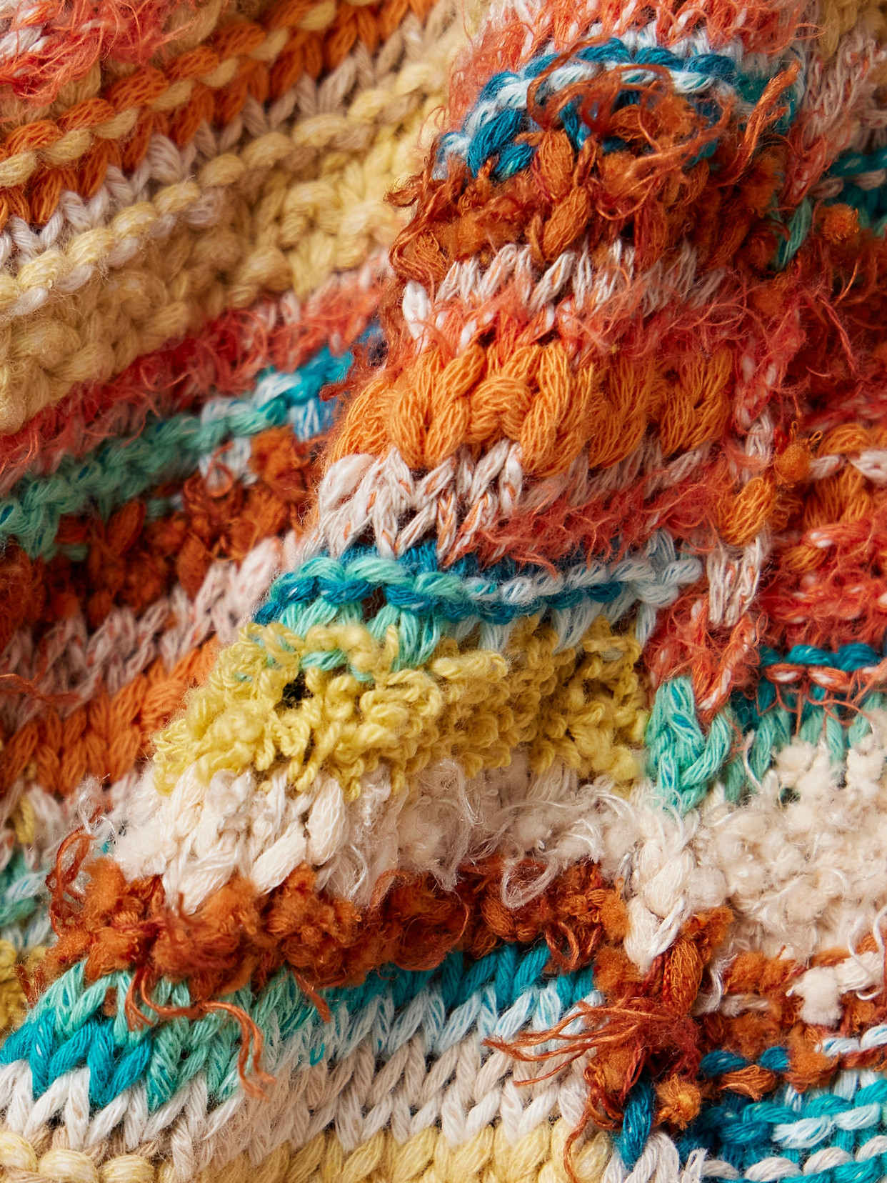 Alanui Madurai Fringed Striped Cotton-blend Cardigan In Multi