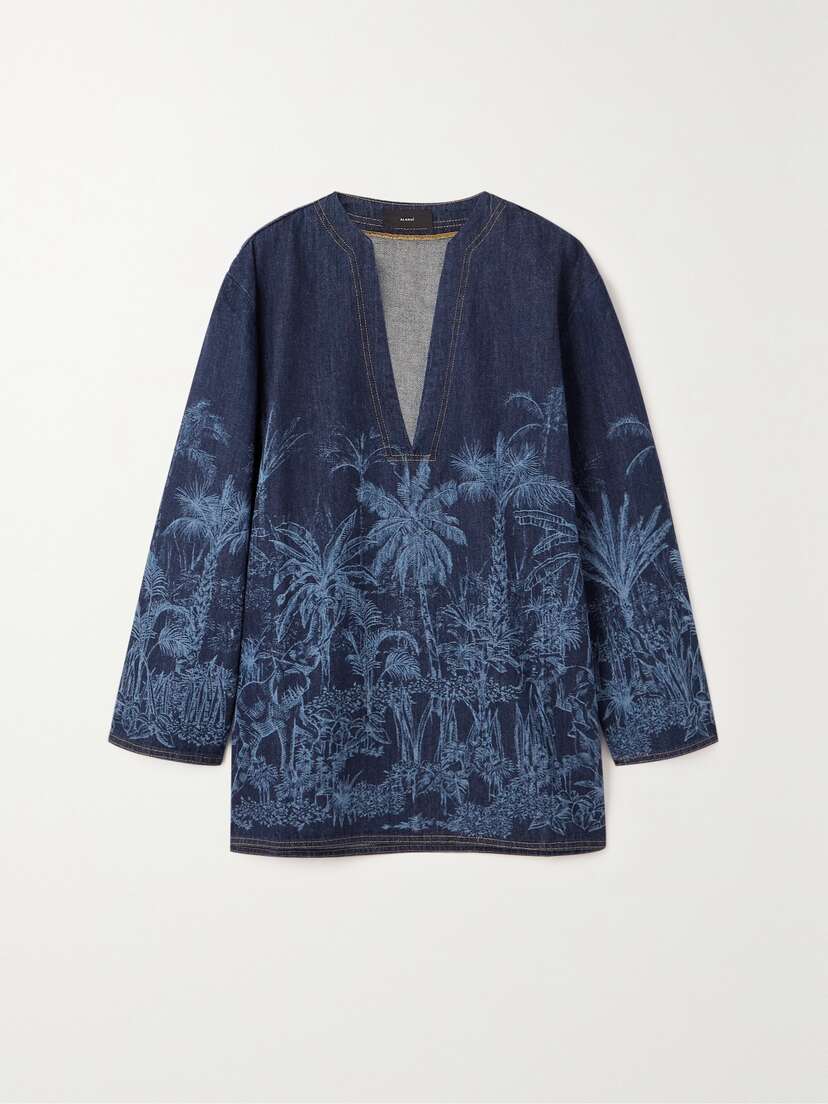 Alanui Jungle Toile De Jouy Denim Tunic