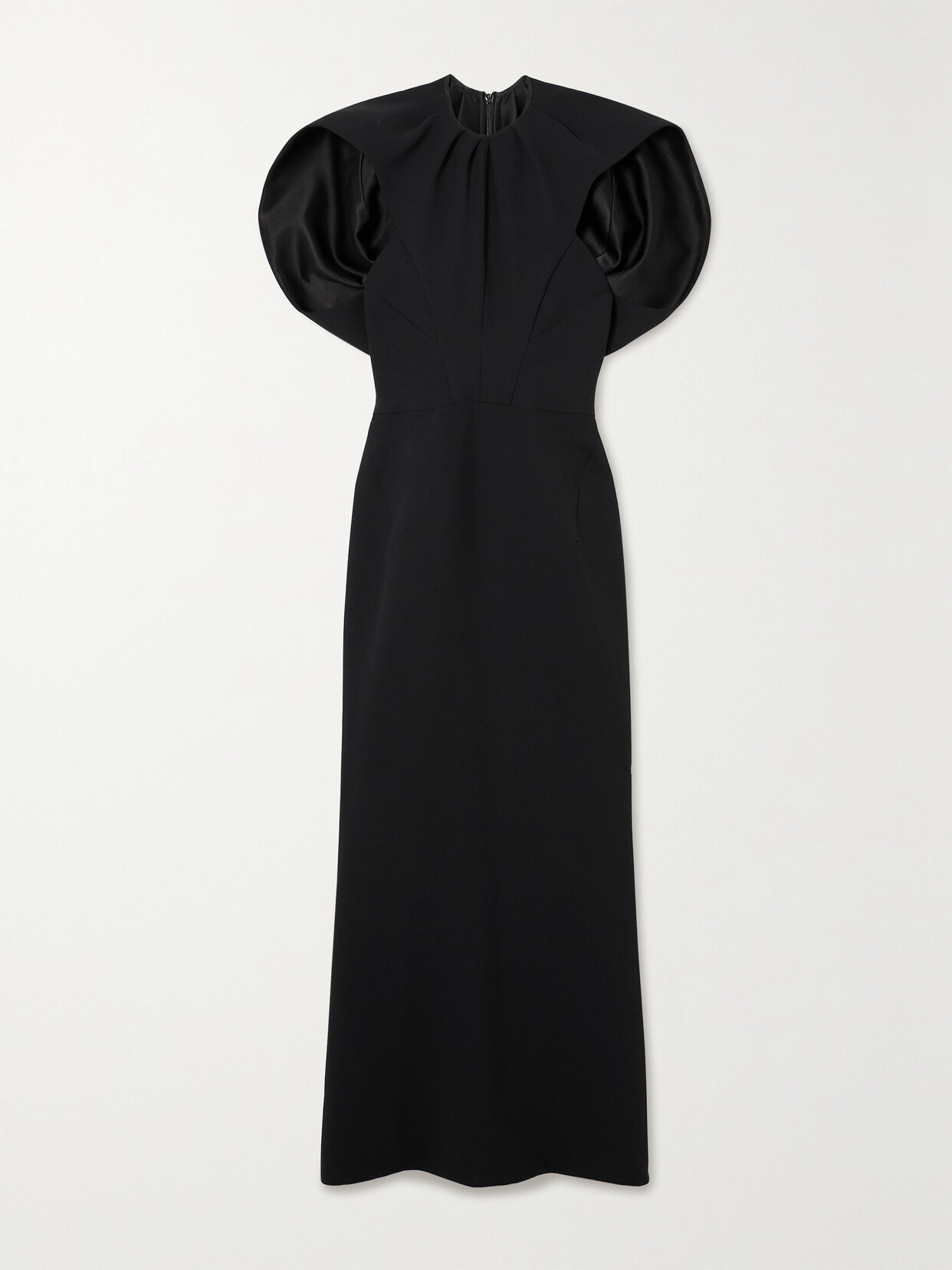 Maticevski Cypress Ruched Crepe Midi Dress In Black