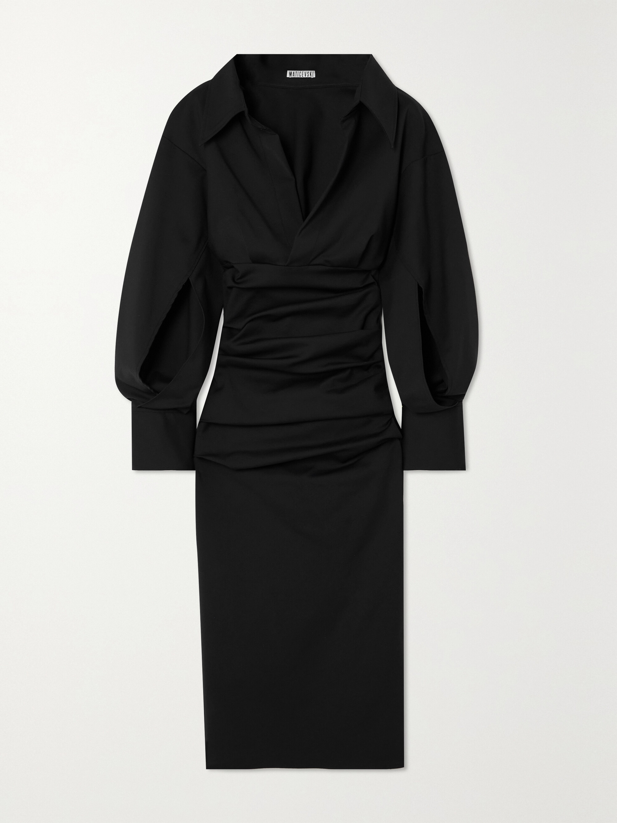 Maticevski Indicate draped cutout stretch-jersey midi dress thumbnail