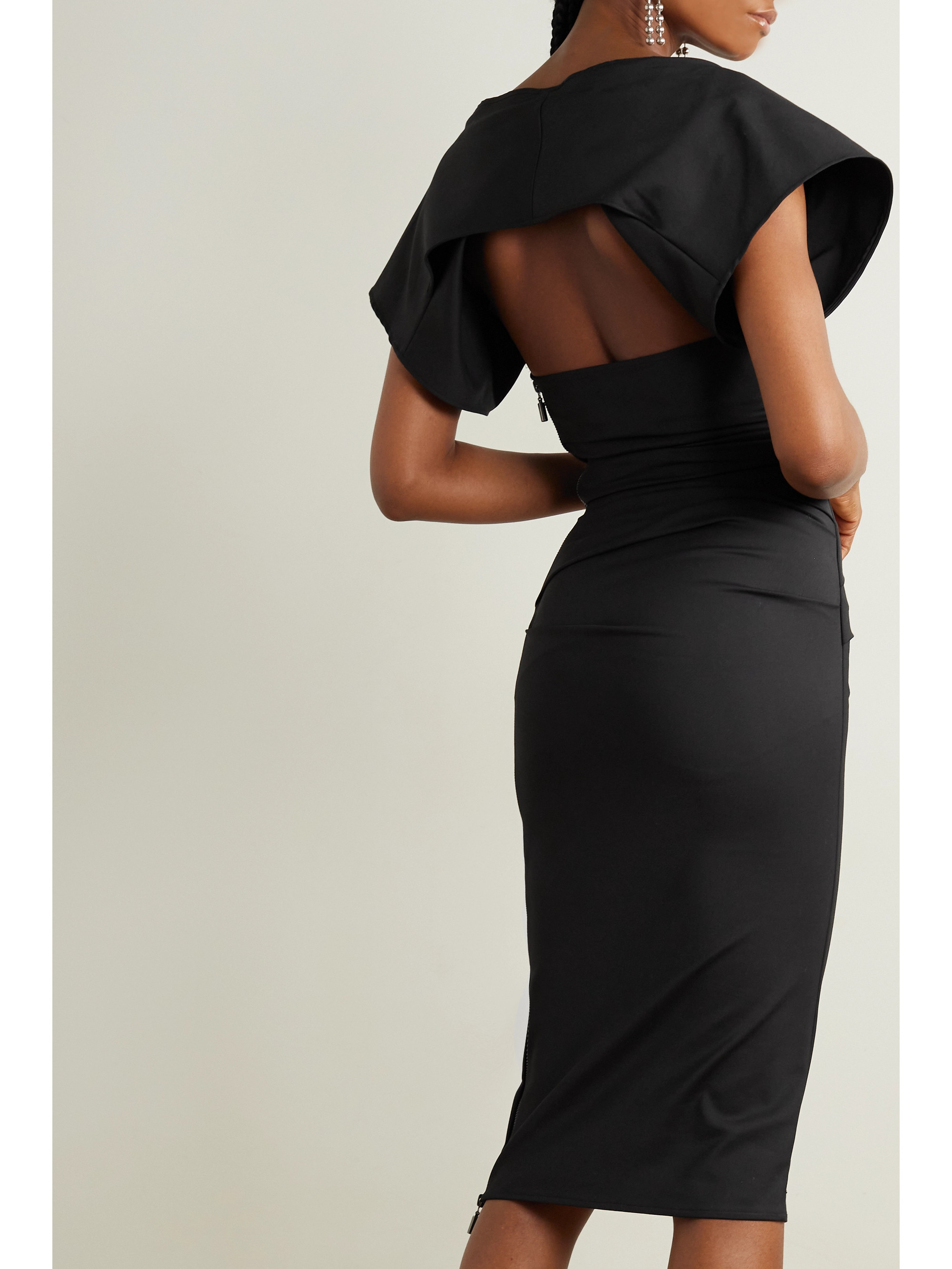 Maticevski Yuzu cutout gathered stretch-jersey dress