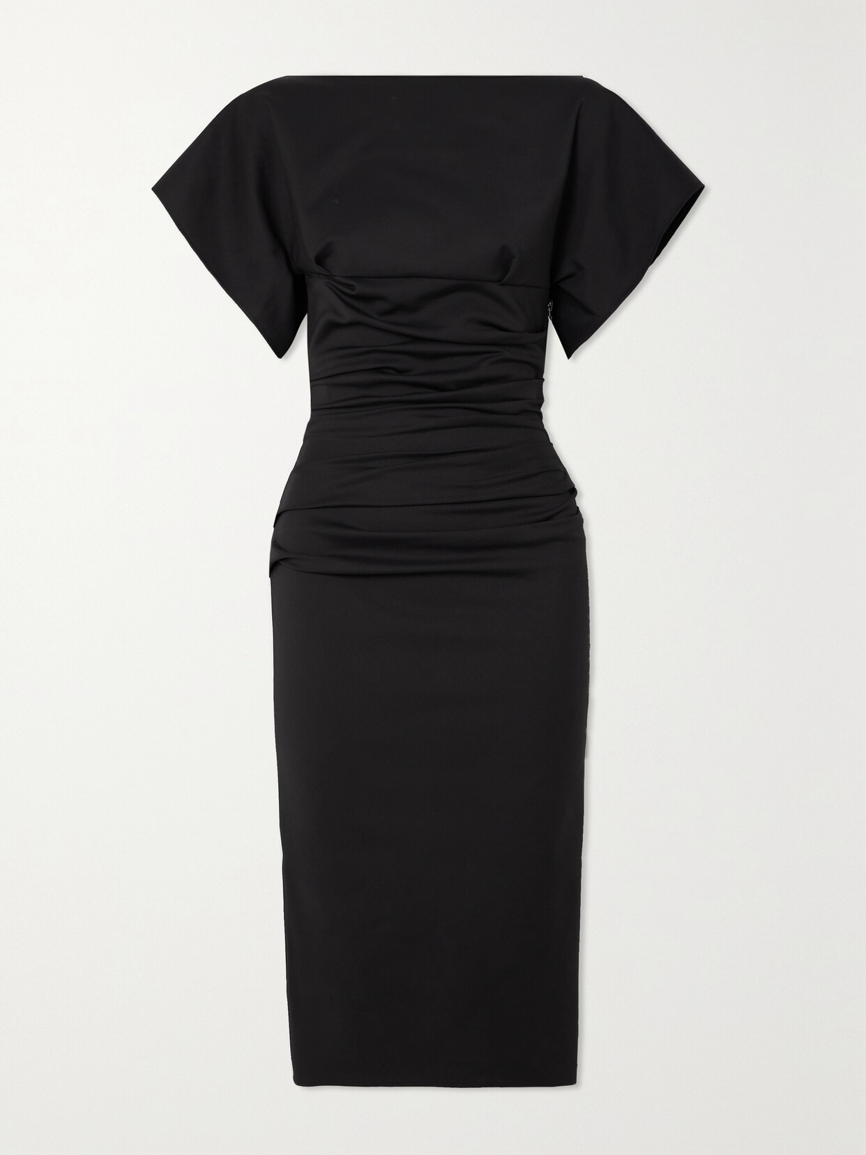 Maticevski Yuzu Midi Dress With Statement Sleeves In Black