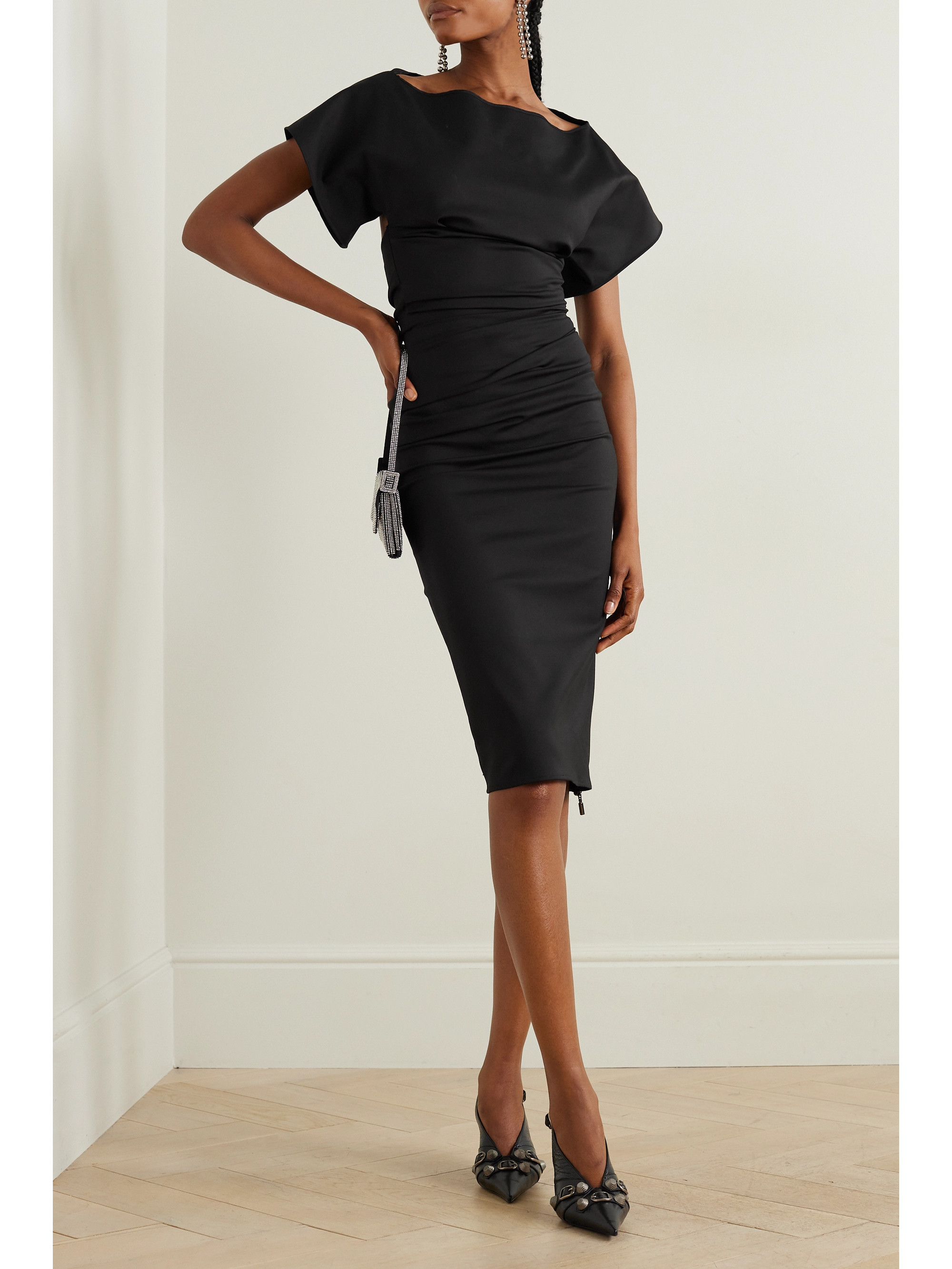 Maticevski Yuzu cutout gathered stretch-jersey dress