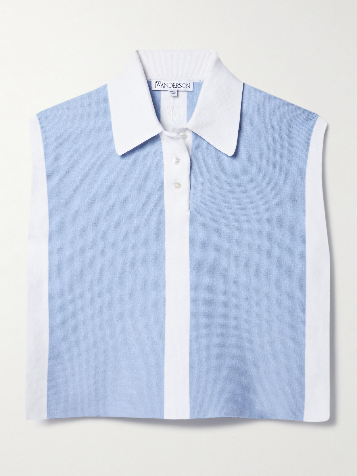 JW Anderson - Striped Intarsia Stretch Cotton-blend Top - Blue