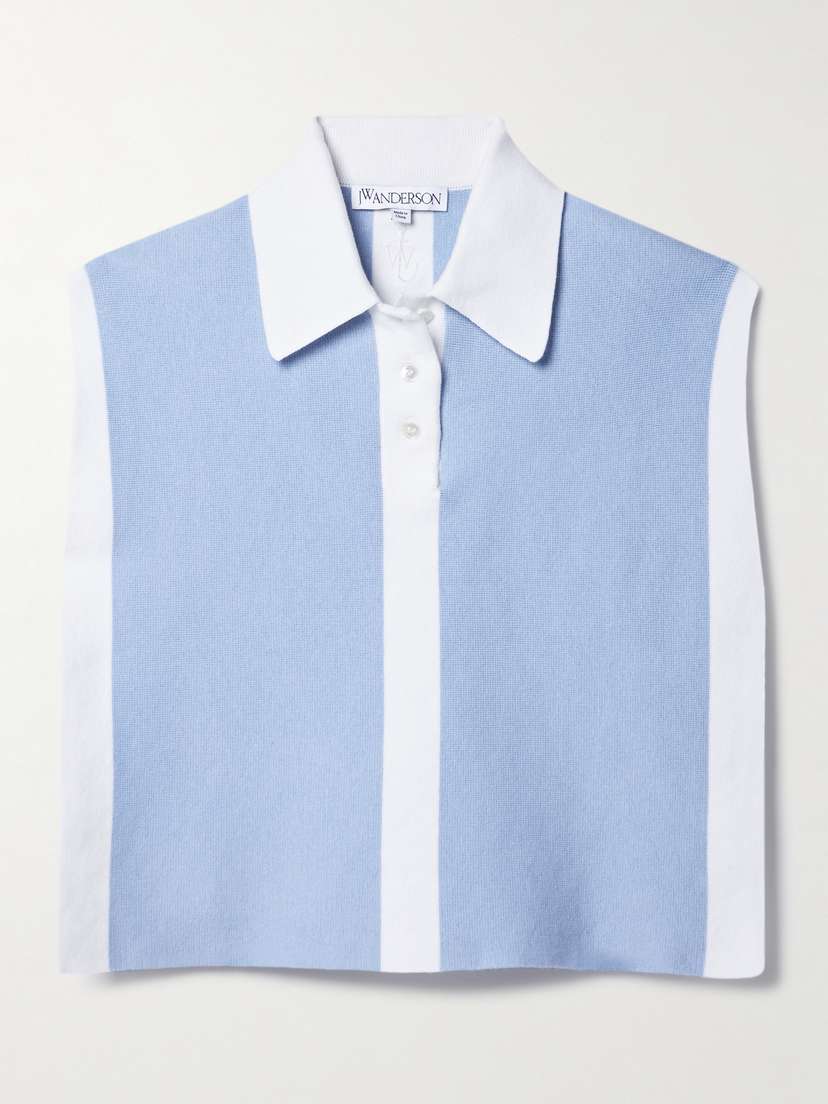 JW Anderson Striped Intarsia Stretch Cotton-blend Top - x large