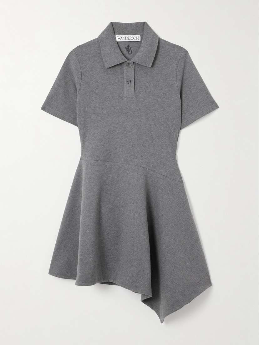 JW Anderson Asymmetric Cotton-piqué Mini Shirt Dress - xx large