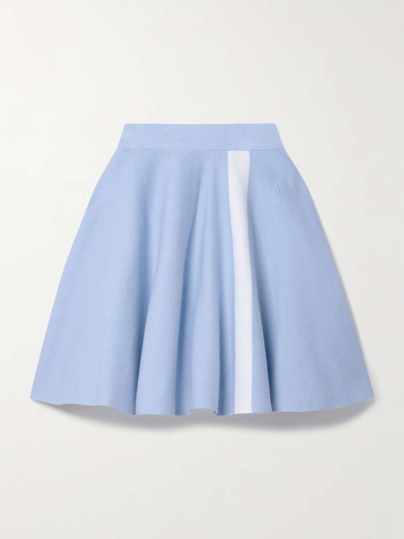 JW Anderson Striped Cotton-blend Mini Skirt