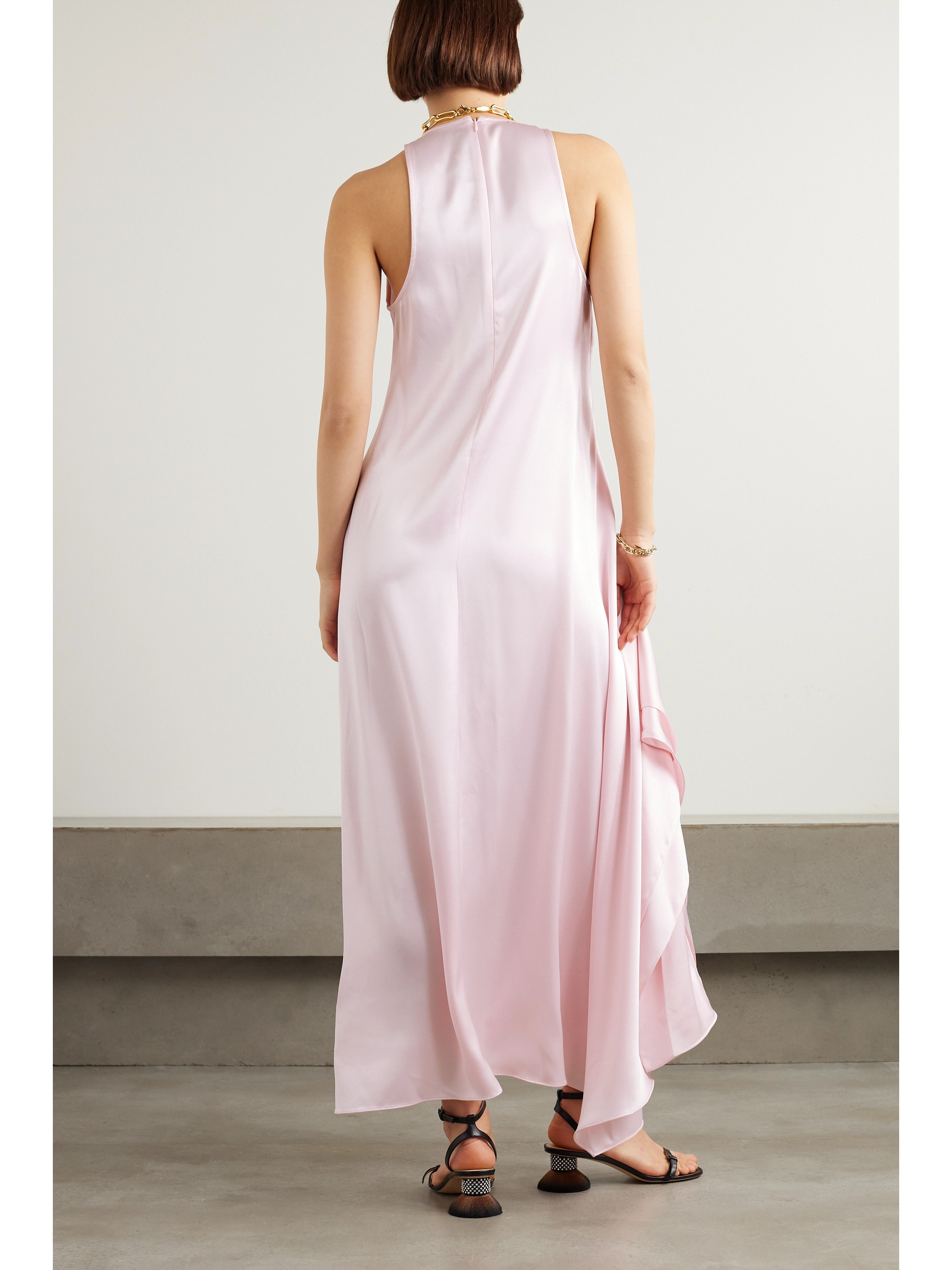 Jw Anderson Asymmetric draped duchesse-satin maxi dress
