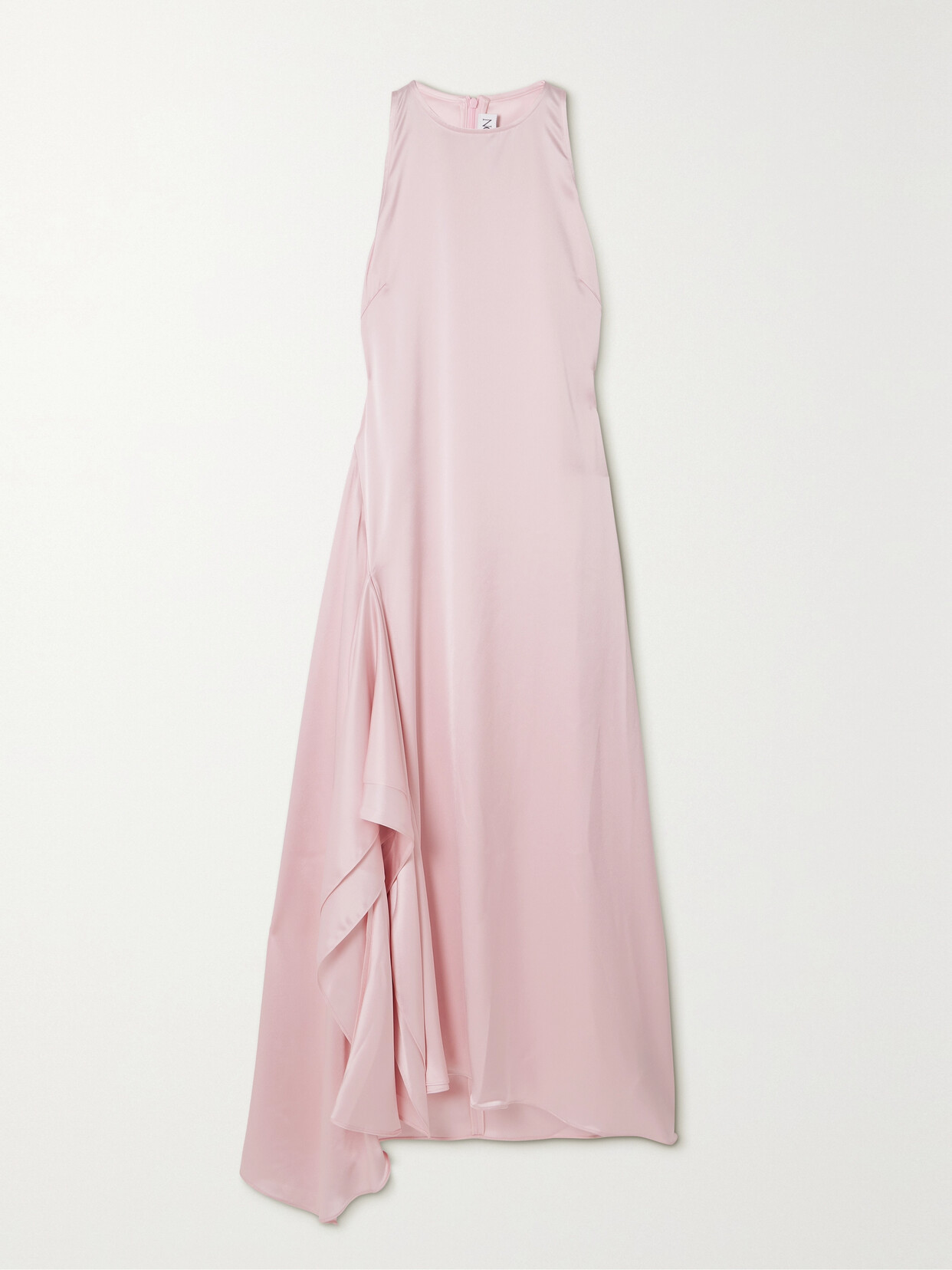 Shop Jw Anderson Asymmetric Draped Duchesse-satin Maxi Dress In Pink