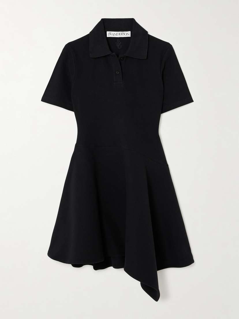 JW Anderson Asymmetric Cotton-piqué Mini Shirt Dress - - xx large