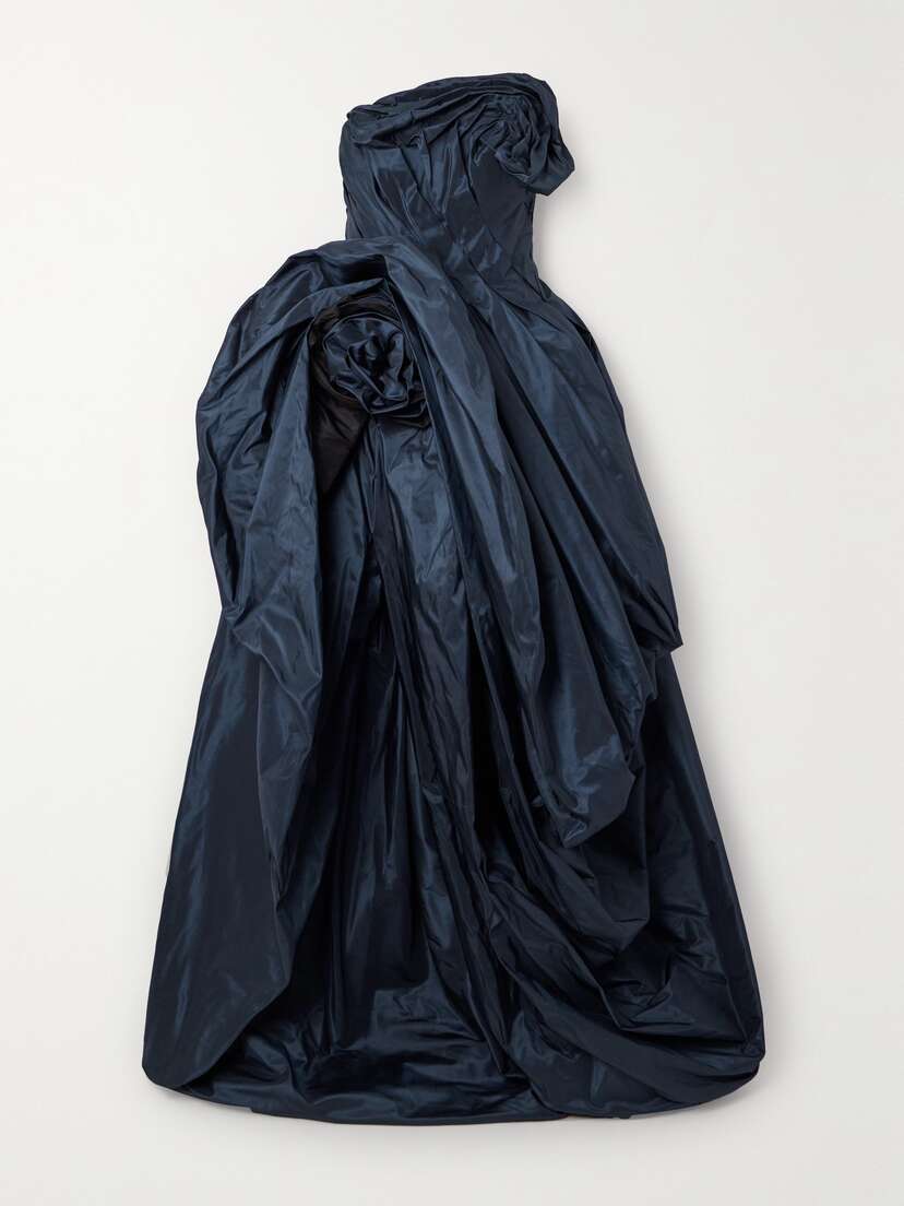 Oscar de la Renta Strapless Gathered Silk-taffeta Gown