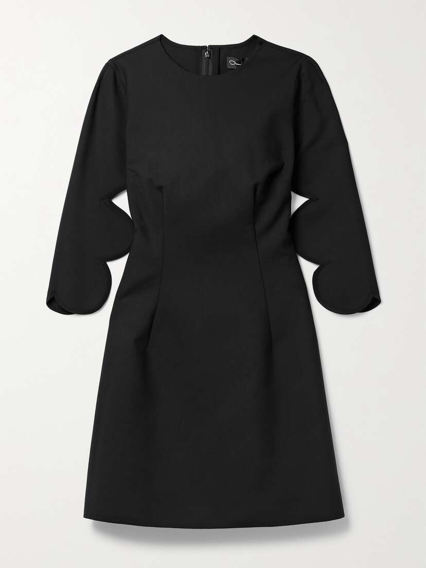 Oscar de la Renta Scalloped Stretch Wool-blend Mini Dress
