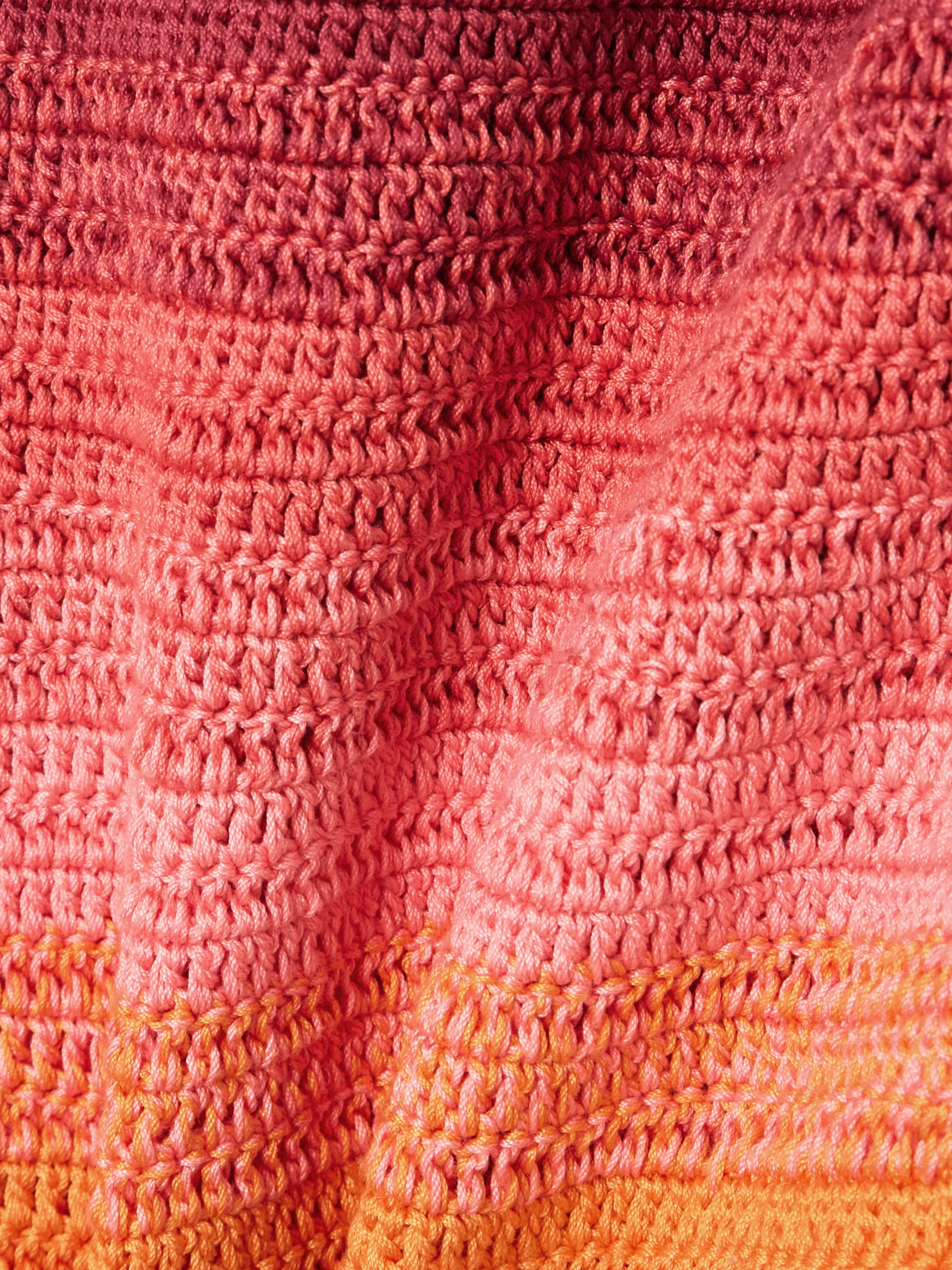 Oscar de la Renta Off-the-shoulder striped crocheted cotton midi dress
