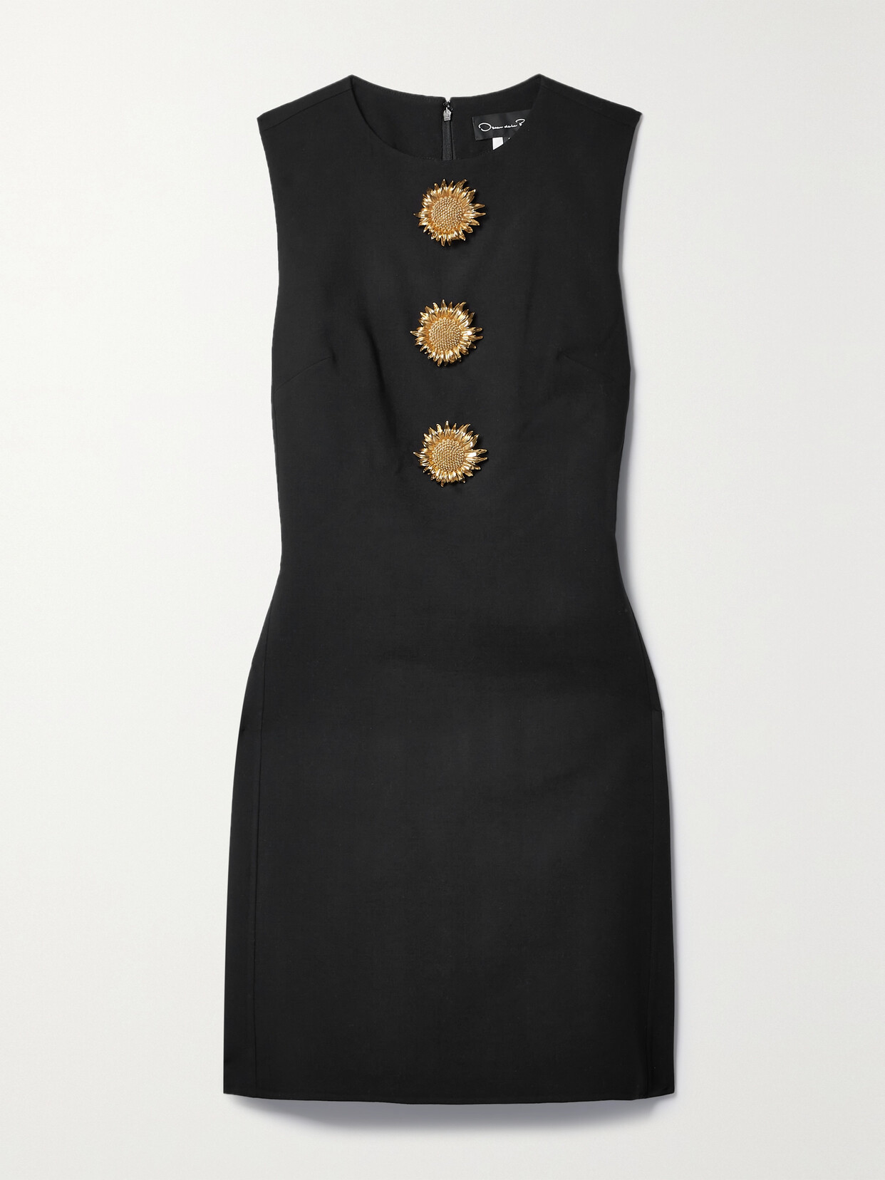 Oscar de la Renta Embellished Wool-blend Mini Dress - Black