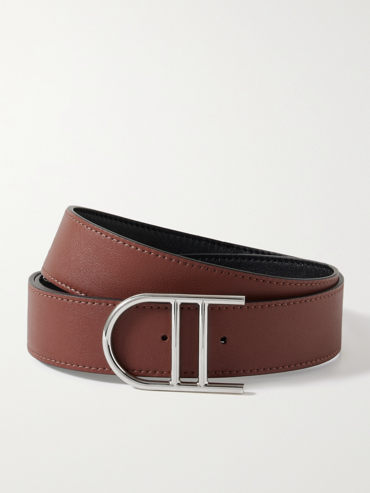 Gabriela Hearst Neala Reversible Leather Belt In Brown