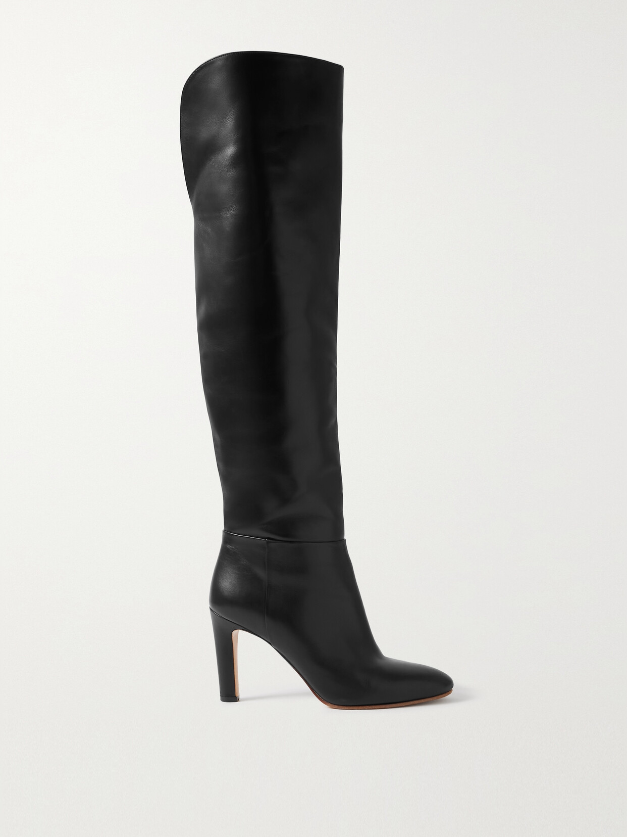 Shop Gabriela Hearst Linda Leather Over-the-knee Boots In Black