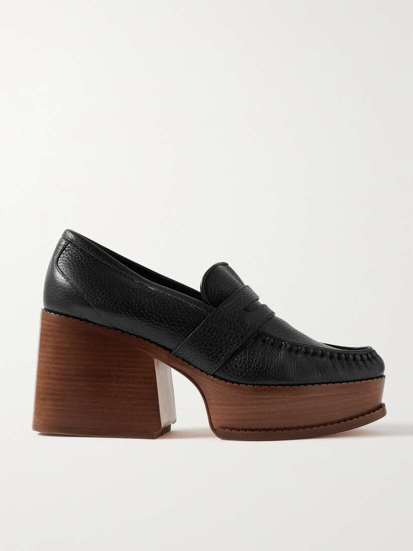 Gabriela Hearst Augusta Textured-leather Platform Loafers