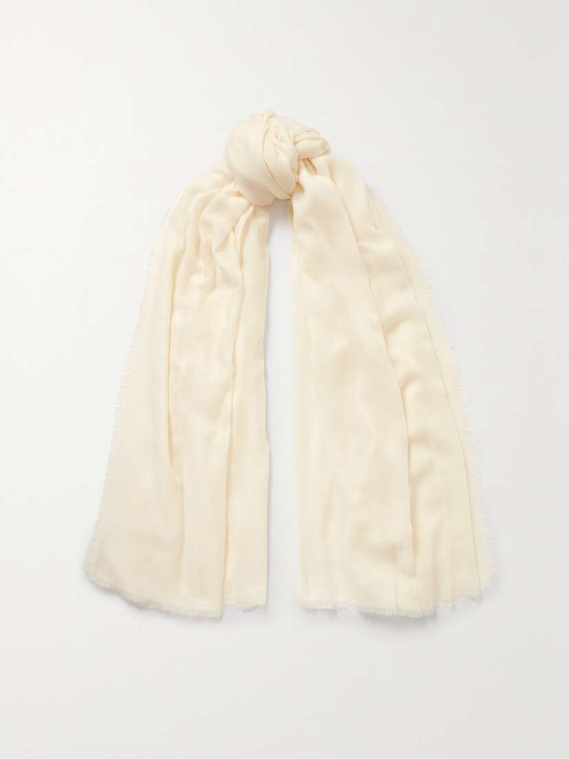 Gabriela Hearst Enya Frayed Cashmere-twill Scarf
