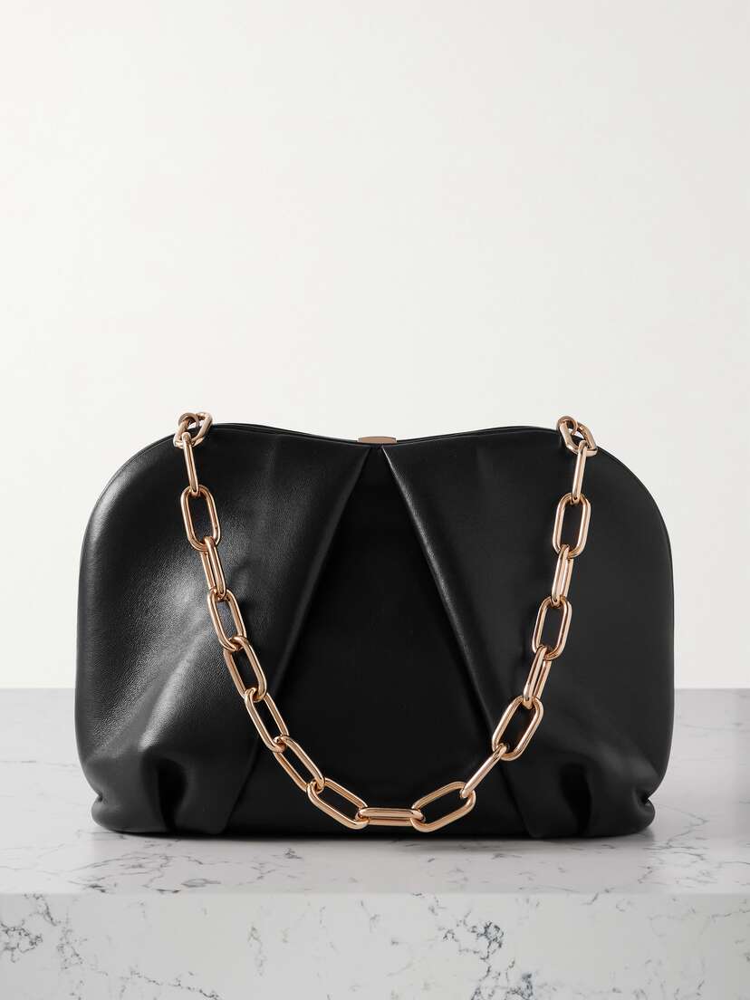 Gabriela Hearst Taylor Pleated Leather Clutch