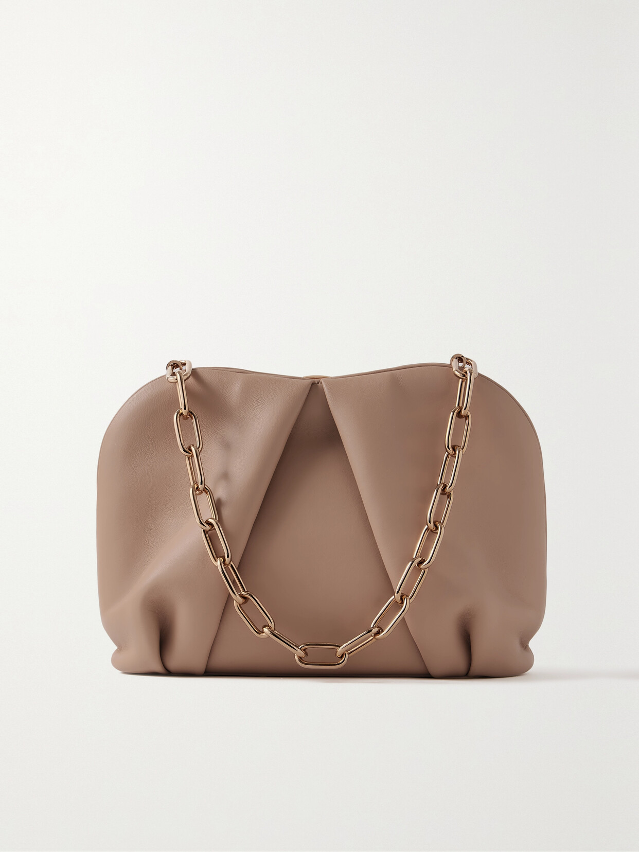 Gabriela Hearst Taylor Pleated Leather Clutch In Neutrals