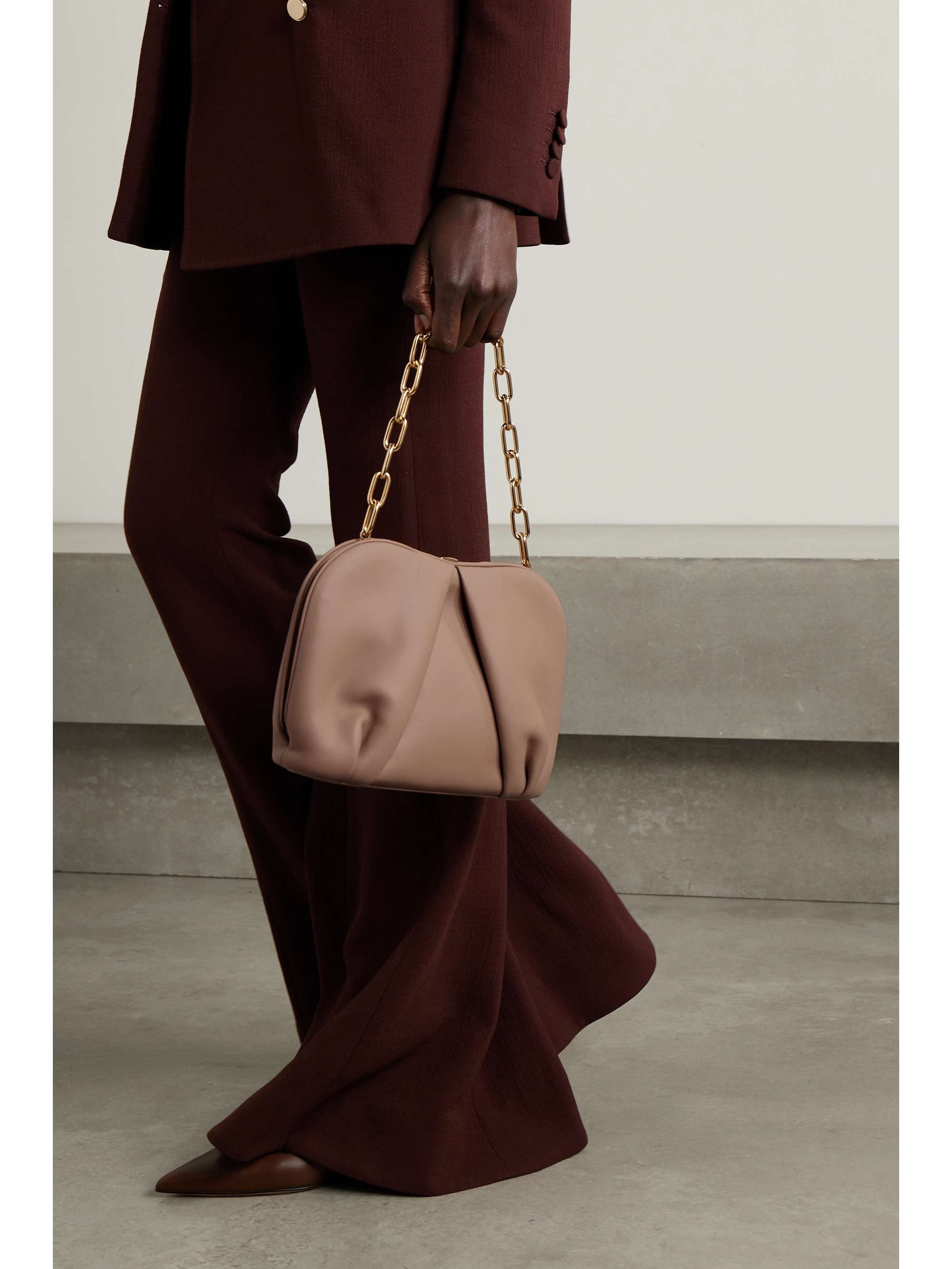 Gabriela Hearst Taylor Pleated Leather Clutch