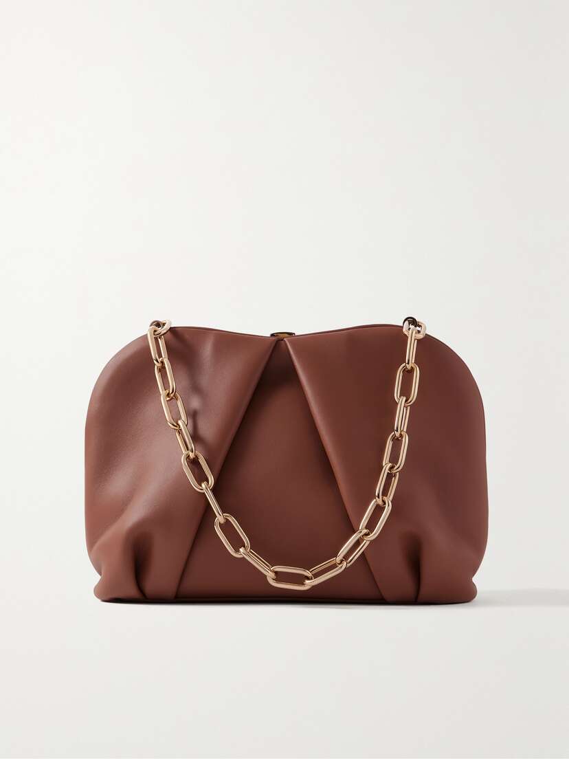Gabriela Hearst Taylor Pleated Leather Clutch