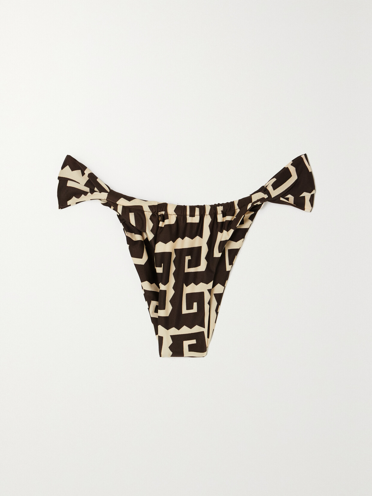 Faithfull The Brand + Net Sustain Andez Printed Stretch-econyl Bikini Briefs In Black