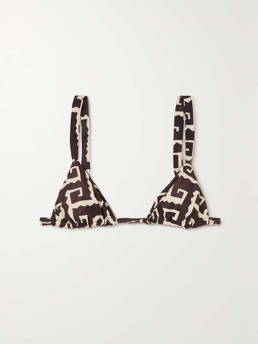 Faithfull + Net Sustain Mary Printed Stretch-econyl® Triangle Bikini Top - xx large