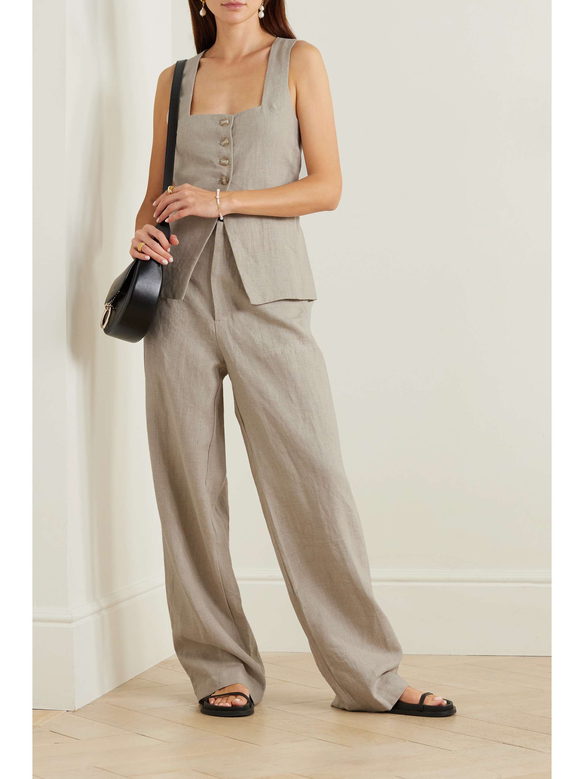 FAITHFULL THE BRAND + NET SUSTAIN Isotta linen straight-leg pants