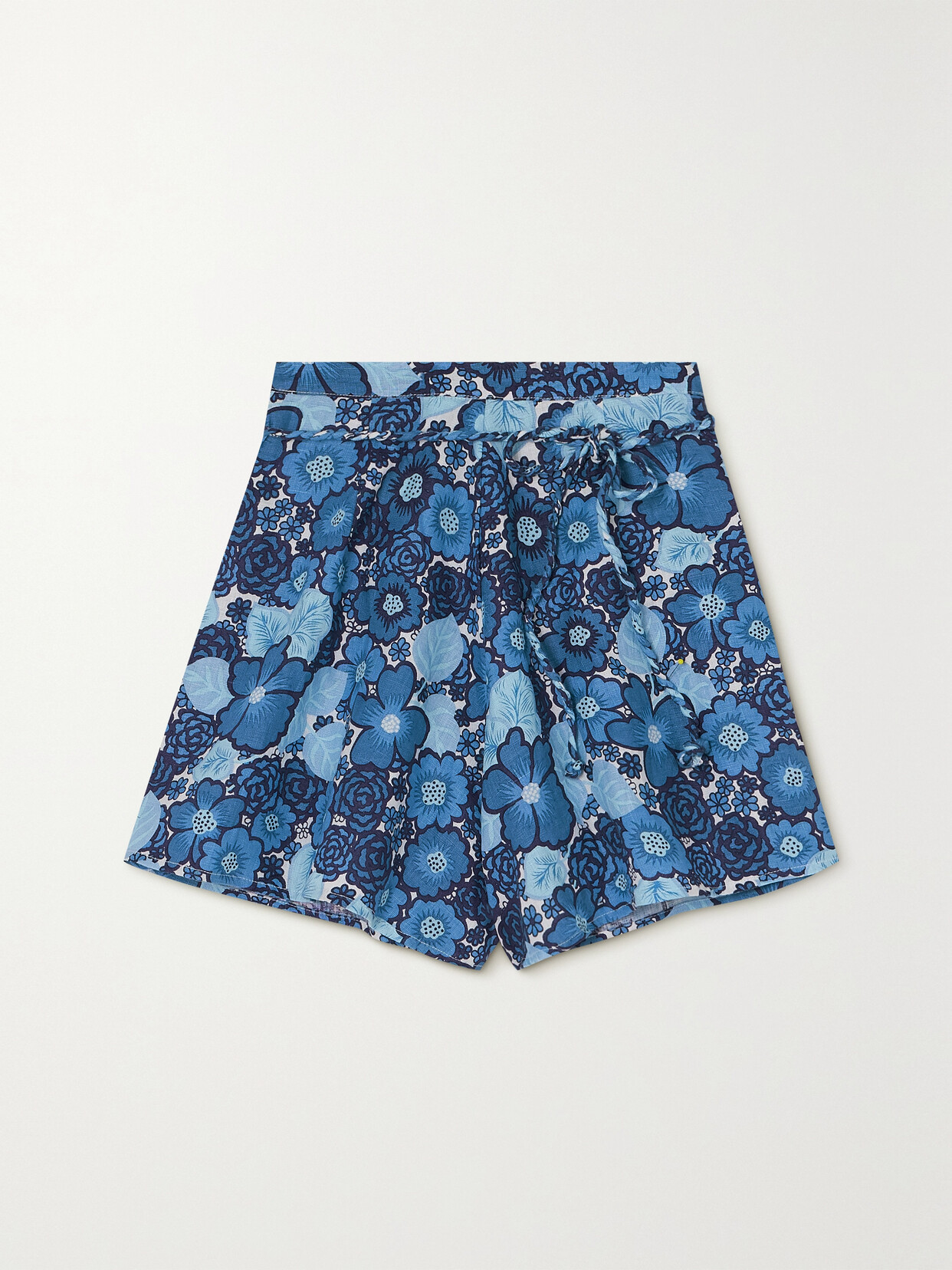 Faithfull The Brand - + Net Sustain Felia Rope-trimmed Floral-print Linen Shorts - Blue