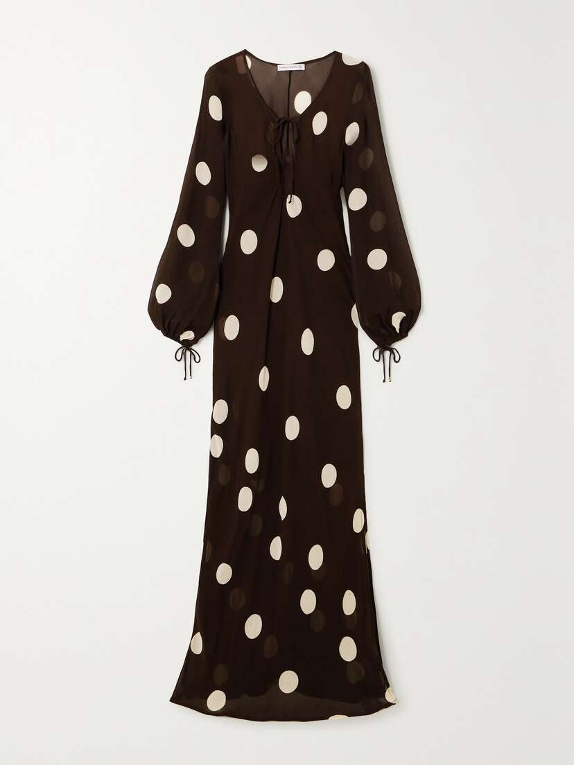 Faithfull + Net Sustain Santos Polka-dot Georgette Maxi Dress