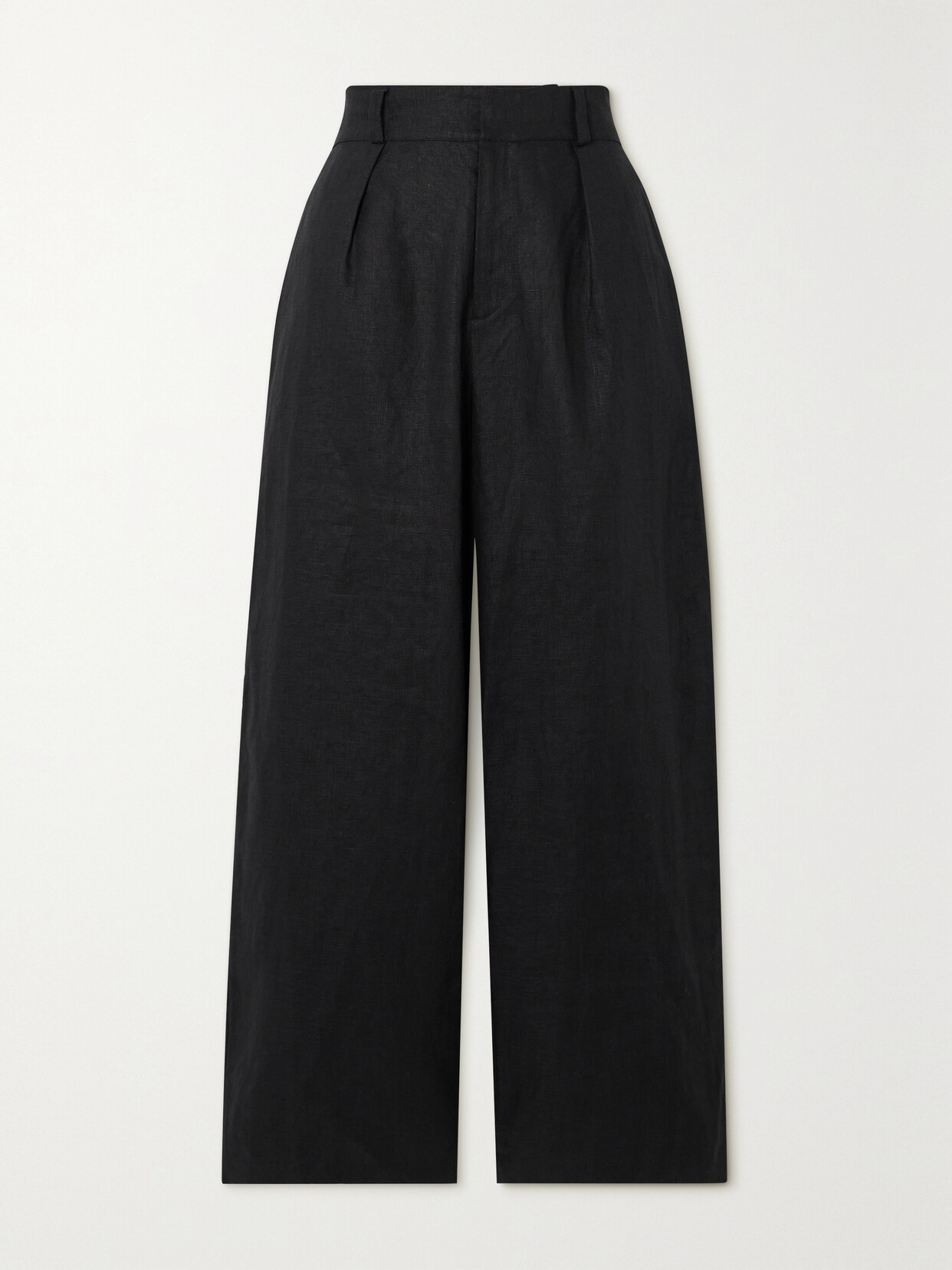 Faithfull The Brand + Net Sustain Ida Linen Straight-leg Pants In Black