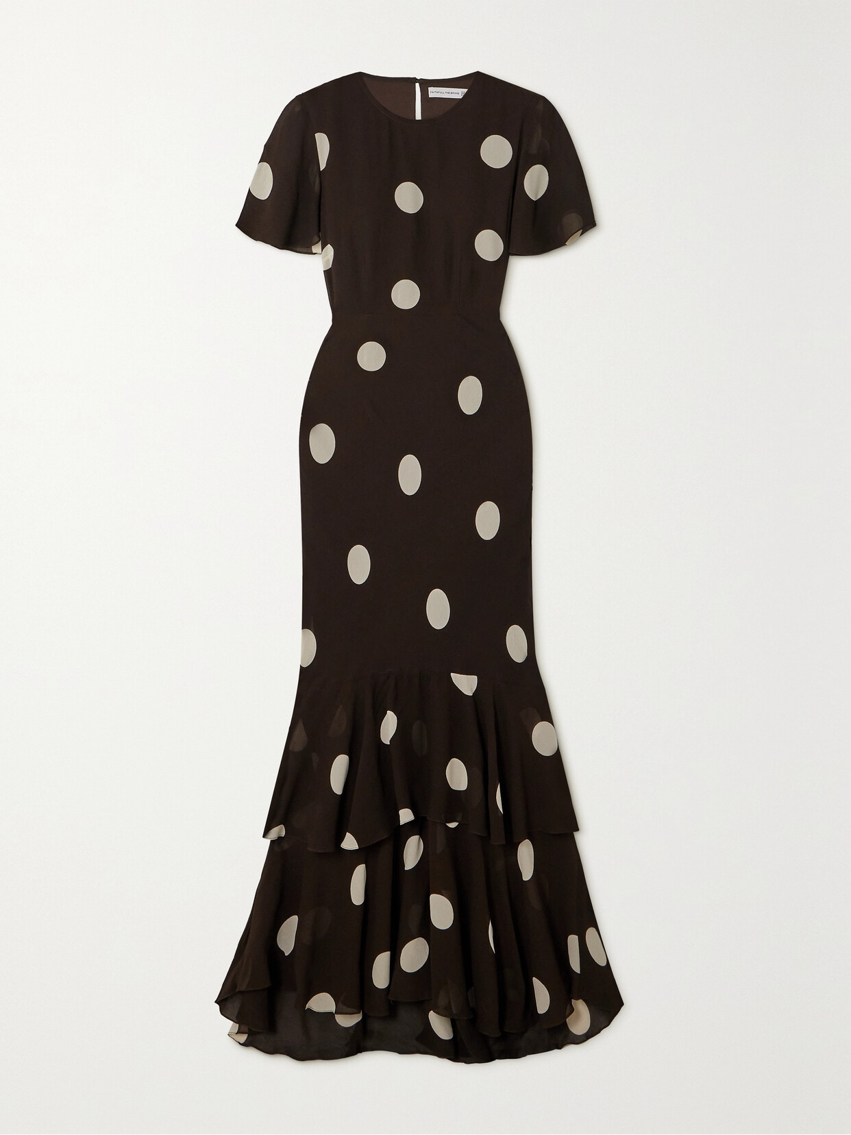 Faithfull The Brand + Net Sustain Esperanza Ruffled Polka-dot Georgette Maxi Dress - Brown
