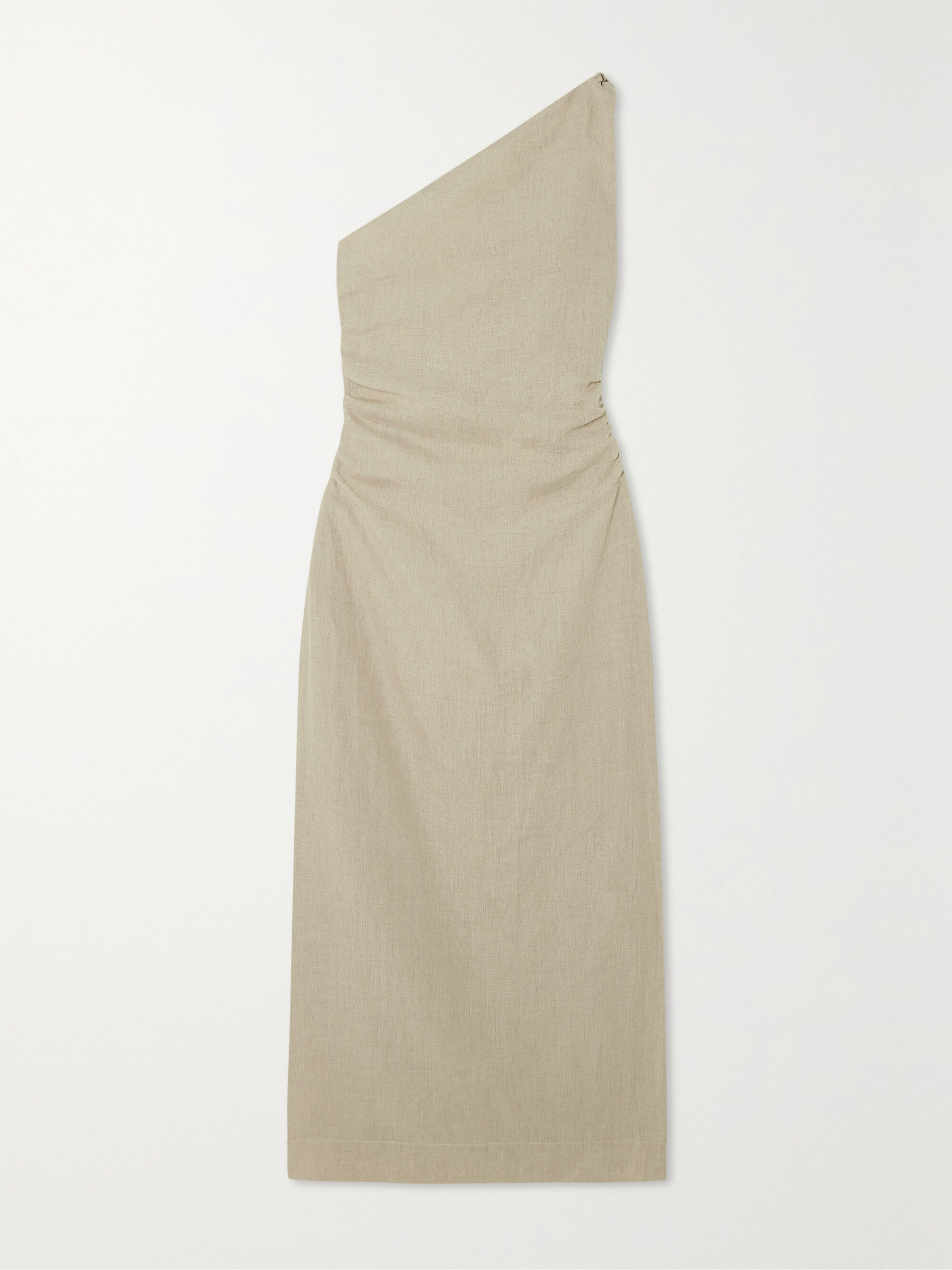 Faithfull + NET SUSTAIN Jomana one-shoulder ruched linen maxi dress thumbnail