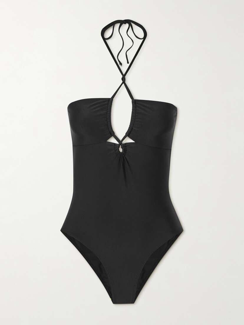 Faithfull + Net Sustain Ola Cutout Stretch-econyl® Halterneck Swimsuit
