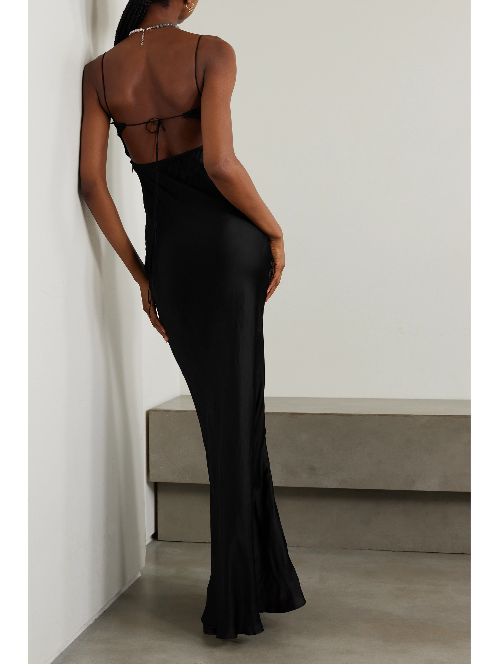 faithfull the brand santiana maxi dress Faithfull The Brand + NET SUSTAIN Santiana Open-back LENZING ECOVERO-satin Maxi  Dress