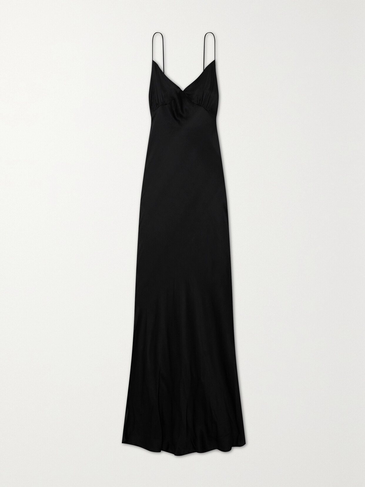 Faithfull The Brand + Net Sustain Santiana Open-back Lenzing Ecovero-satin Maxi Dress In Black