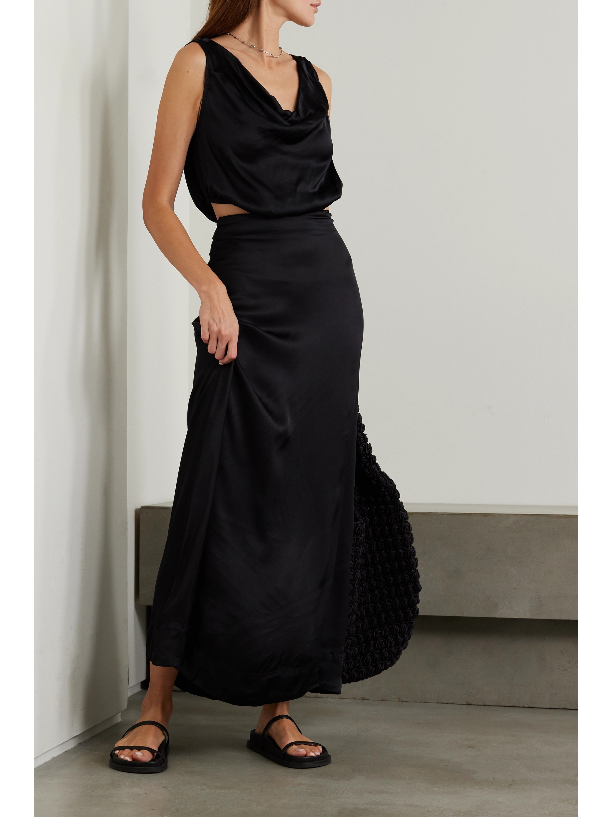 Faithfull + NET SUSTAIN Noemi satin maxi skirt
