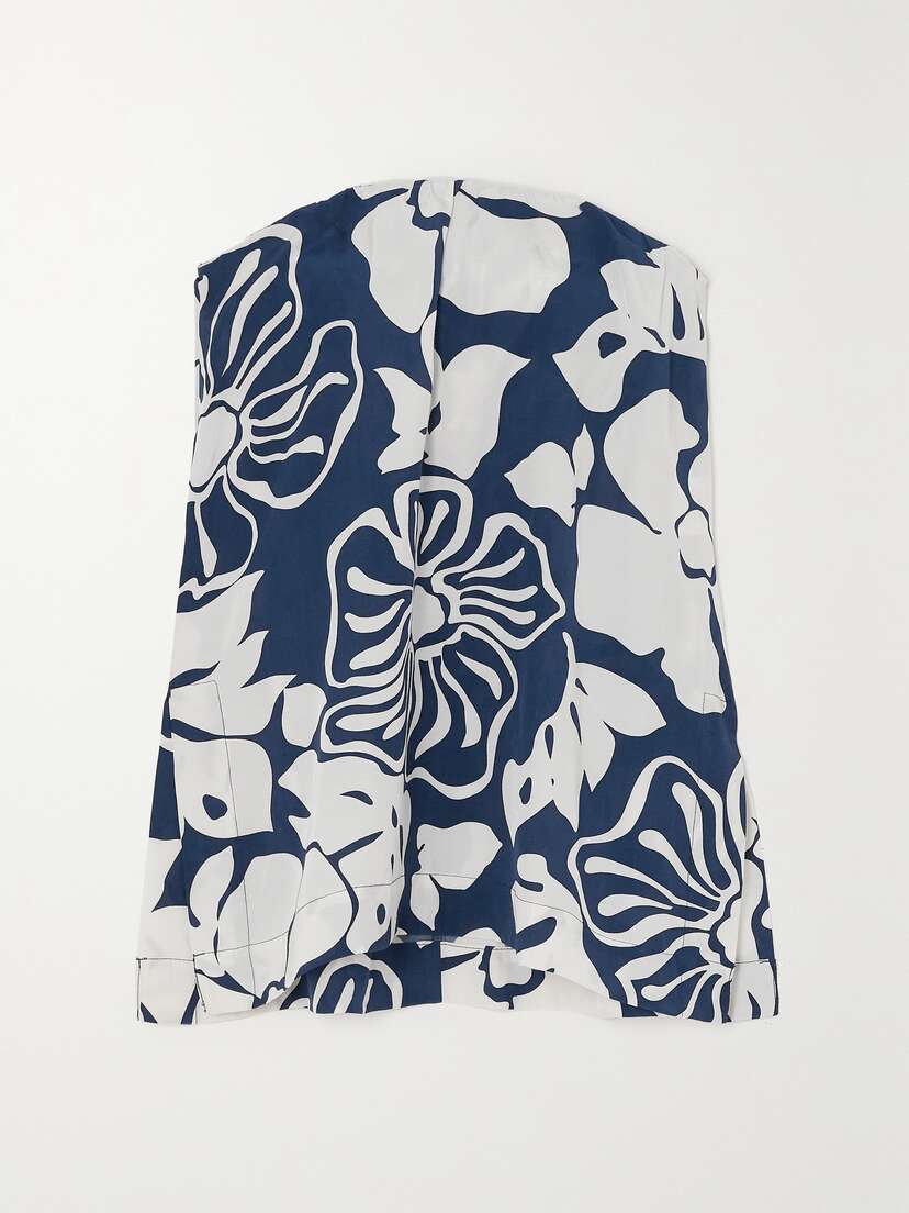 Faithfull + Net Sustain Lizette Strapless Floral-print Woven Top