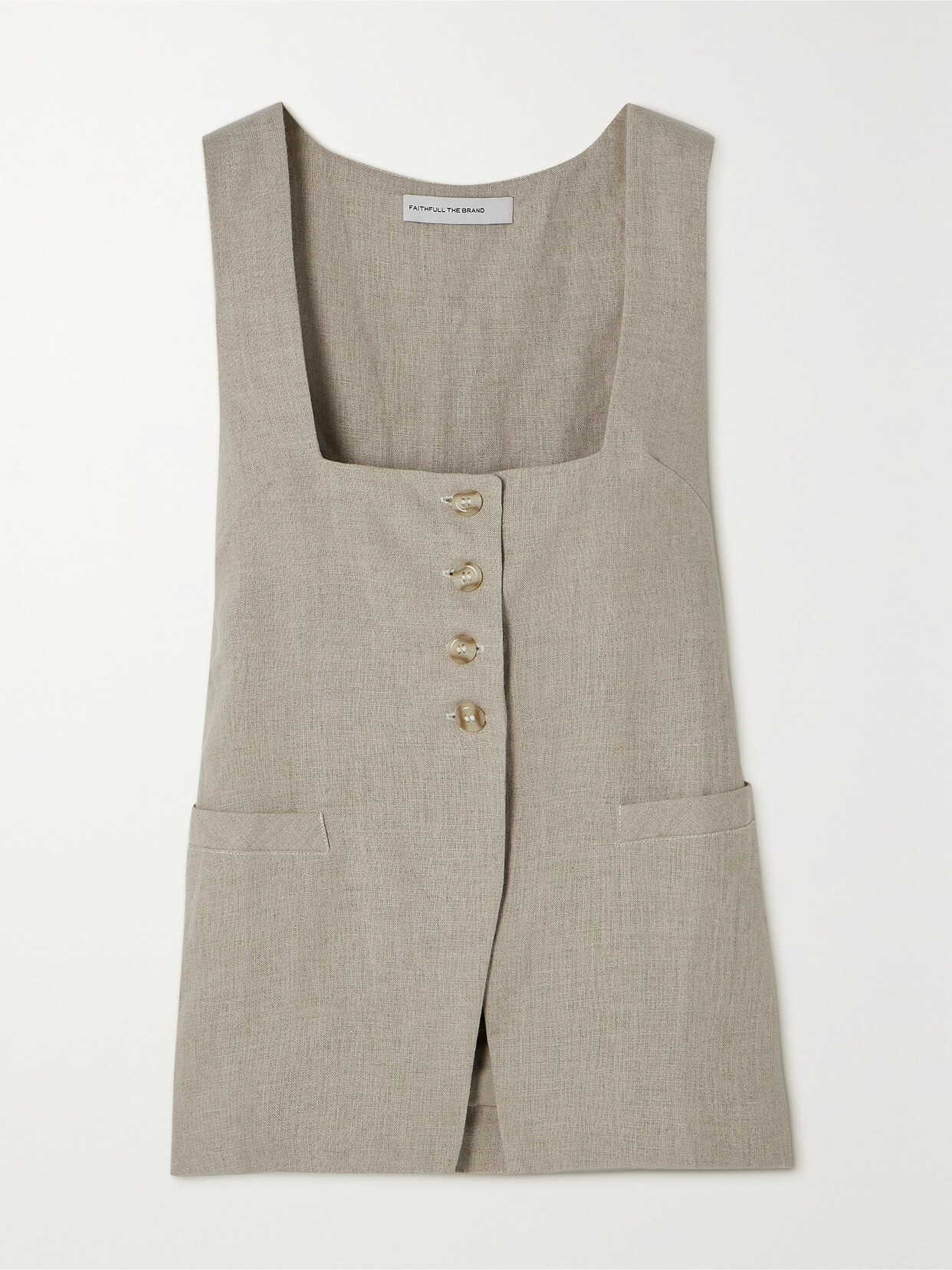 Faithfull The Brand + Net Sustain Maya Linen Vest - Neutrals