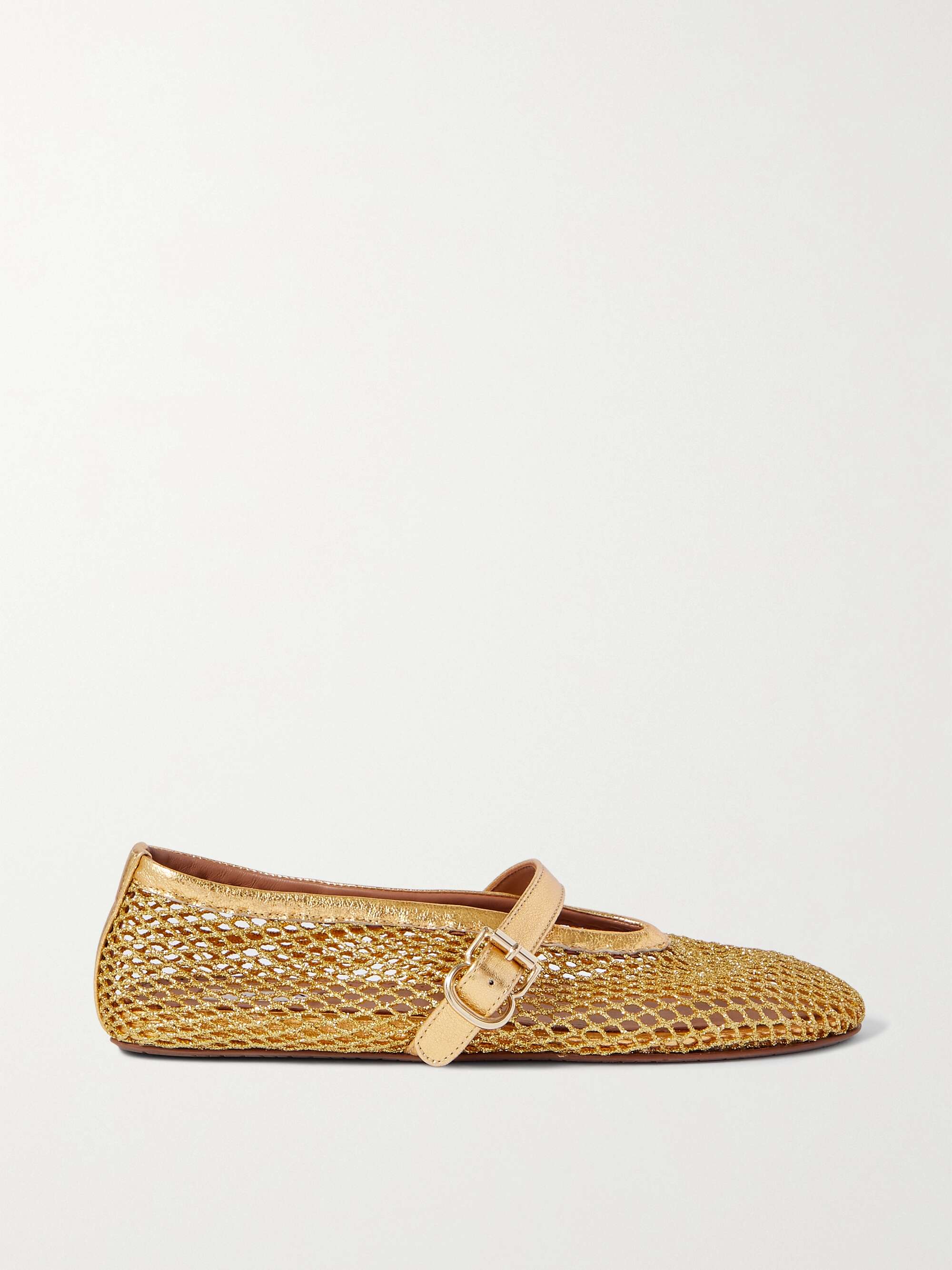 Gold metallic flat shoes outlet